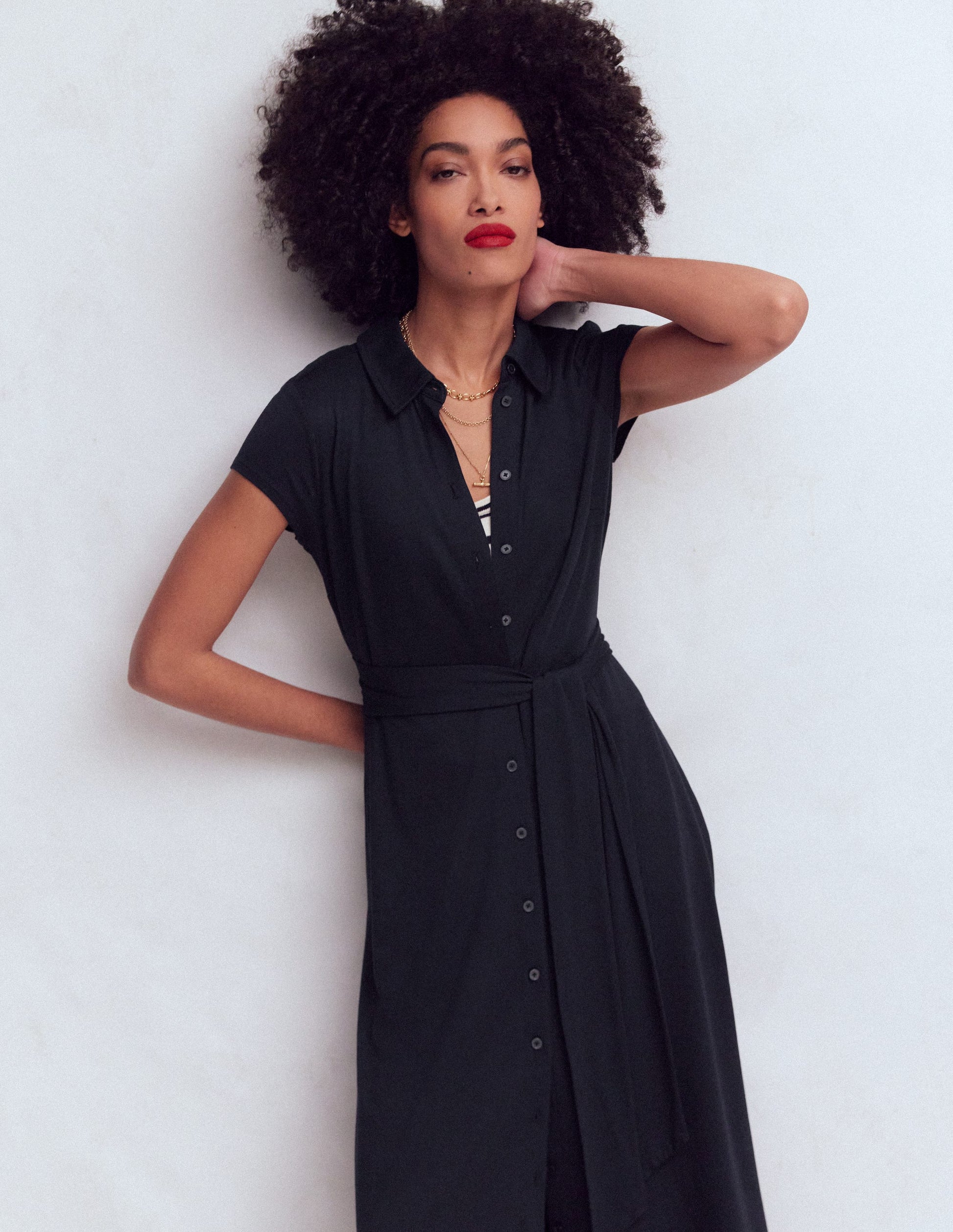 Marcia Jersey Dress-Navy-4