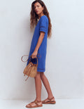 Hattie T-Shirt-Kleid aus Jersey-Denim-Blau