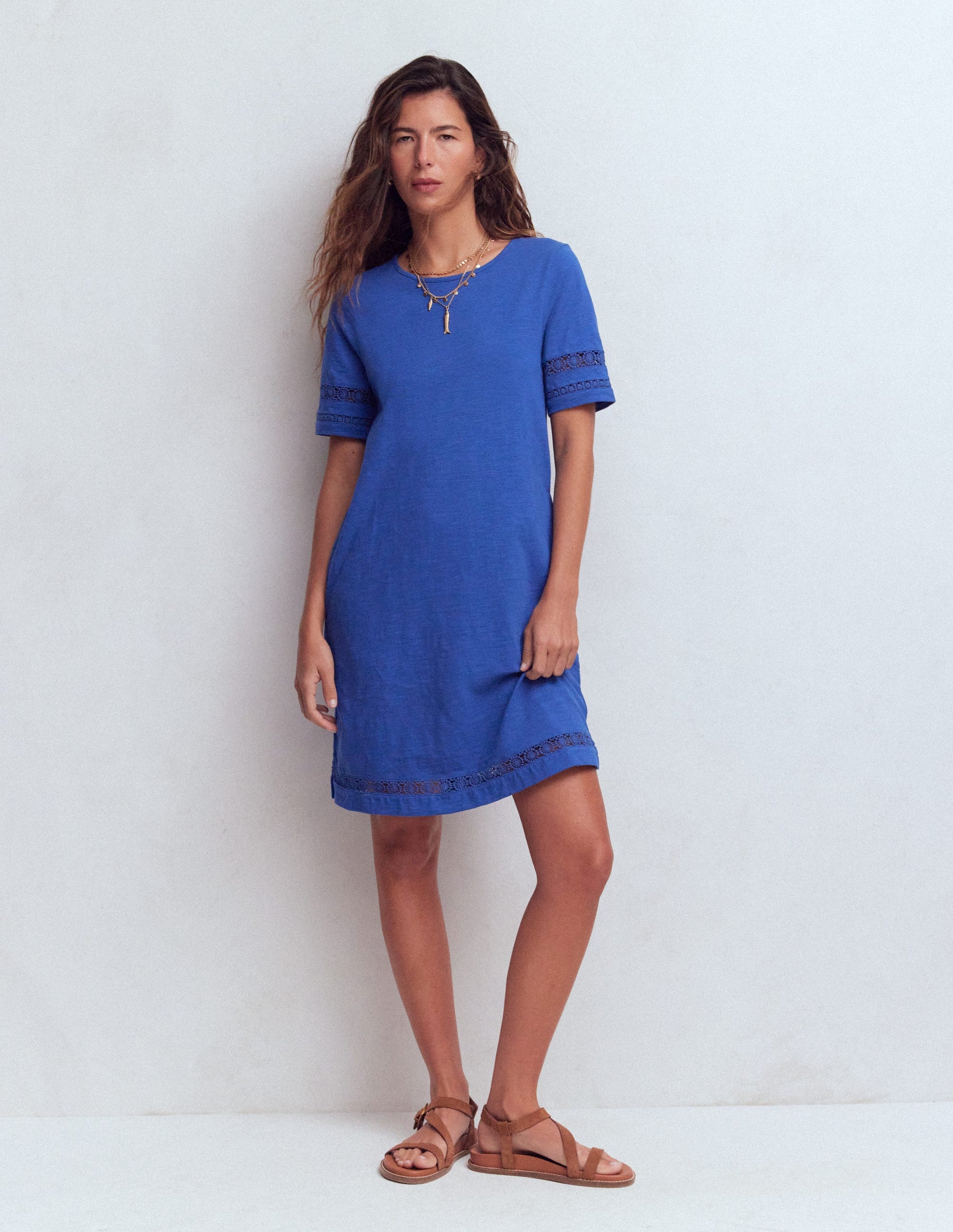 Hattie T-Shirt-Kleid aus Jersey-Denim-Blau-4