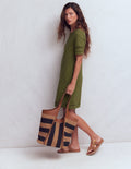 Hattie T-Shirt-Kleid aus Jersey-Olive