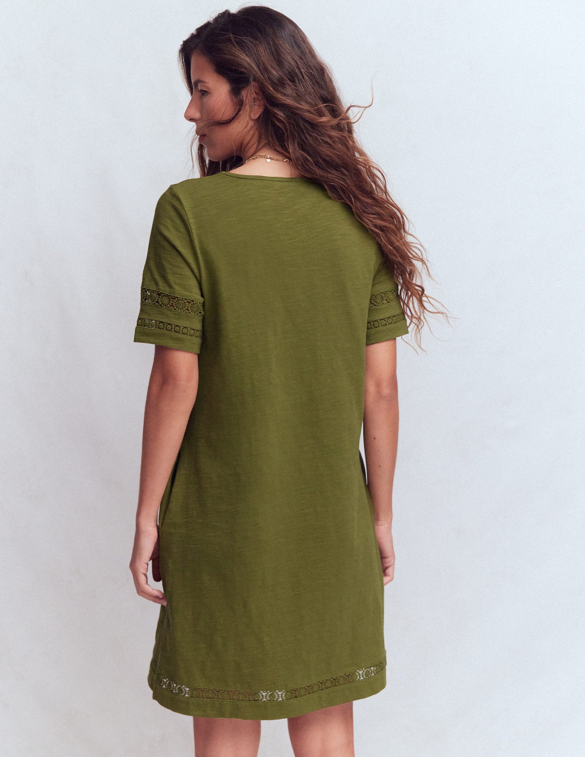 Hattie T-Shirt-Kleid aus Jersey-Olive-3