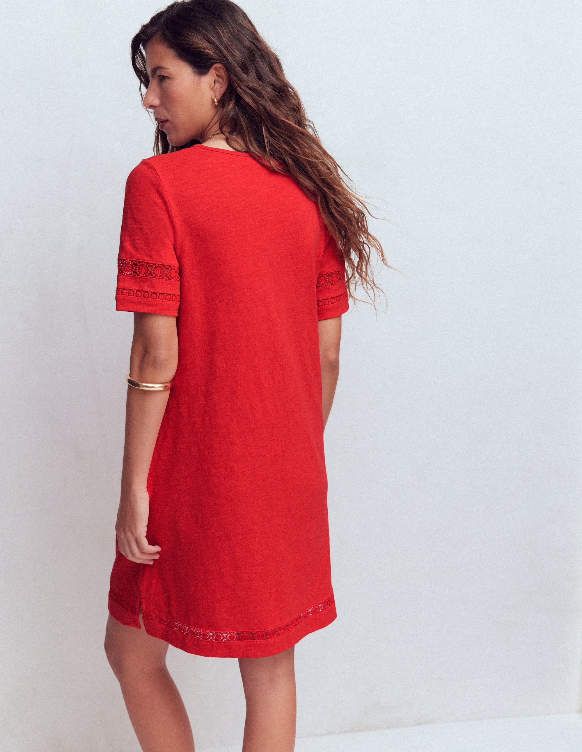 Hattie T-Shirt-Kleid aus Jersey-Korallenrot - Image 3