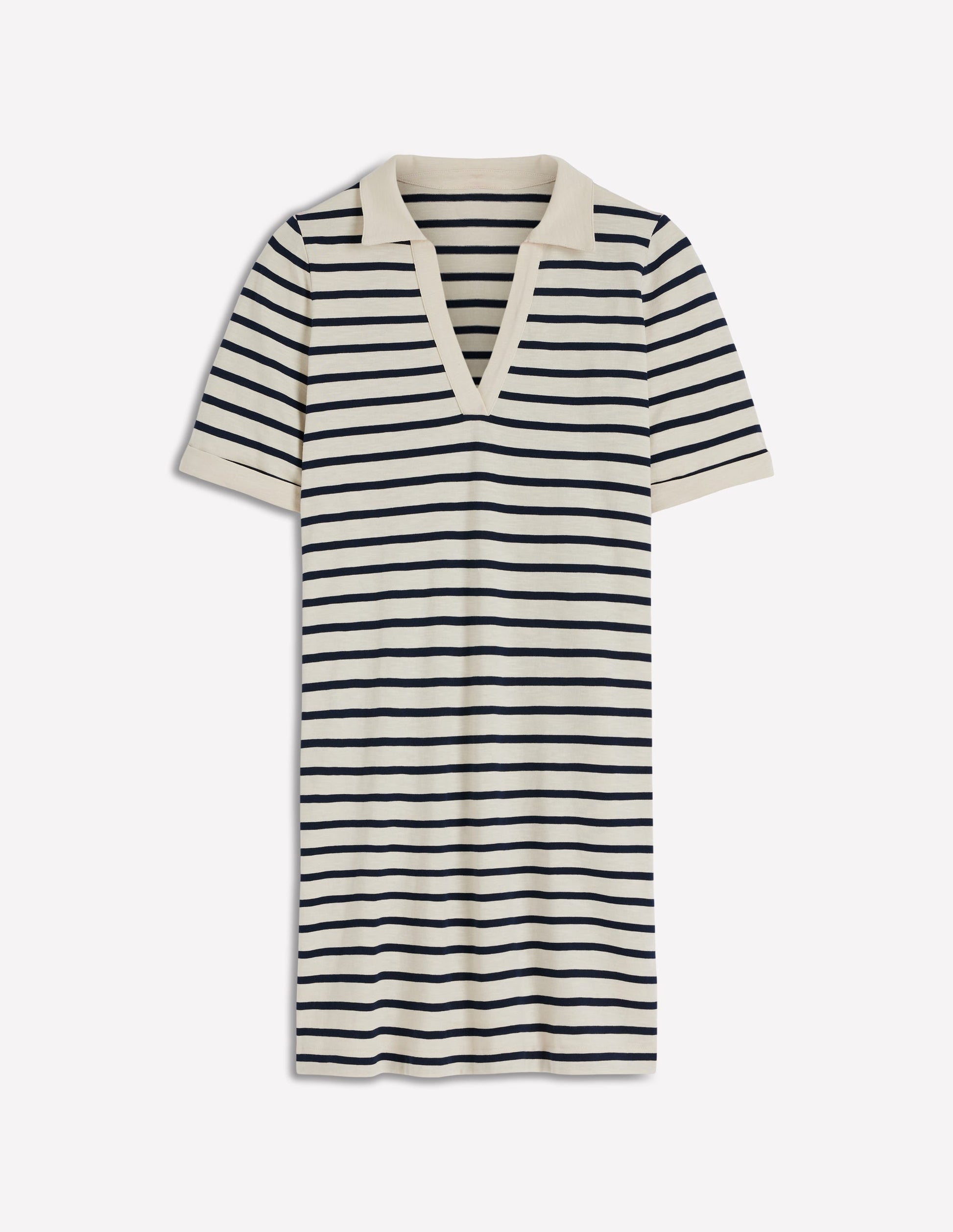 Tilda T-Shirt-Kleid aus Jersey-Marineblau und Naturweiß Gestreift-7