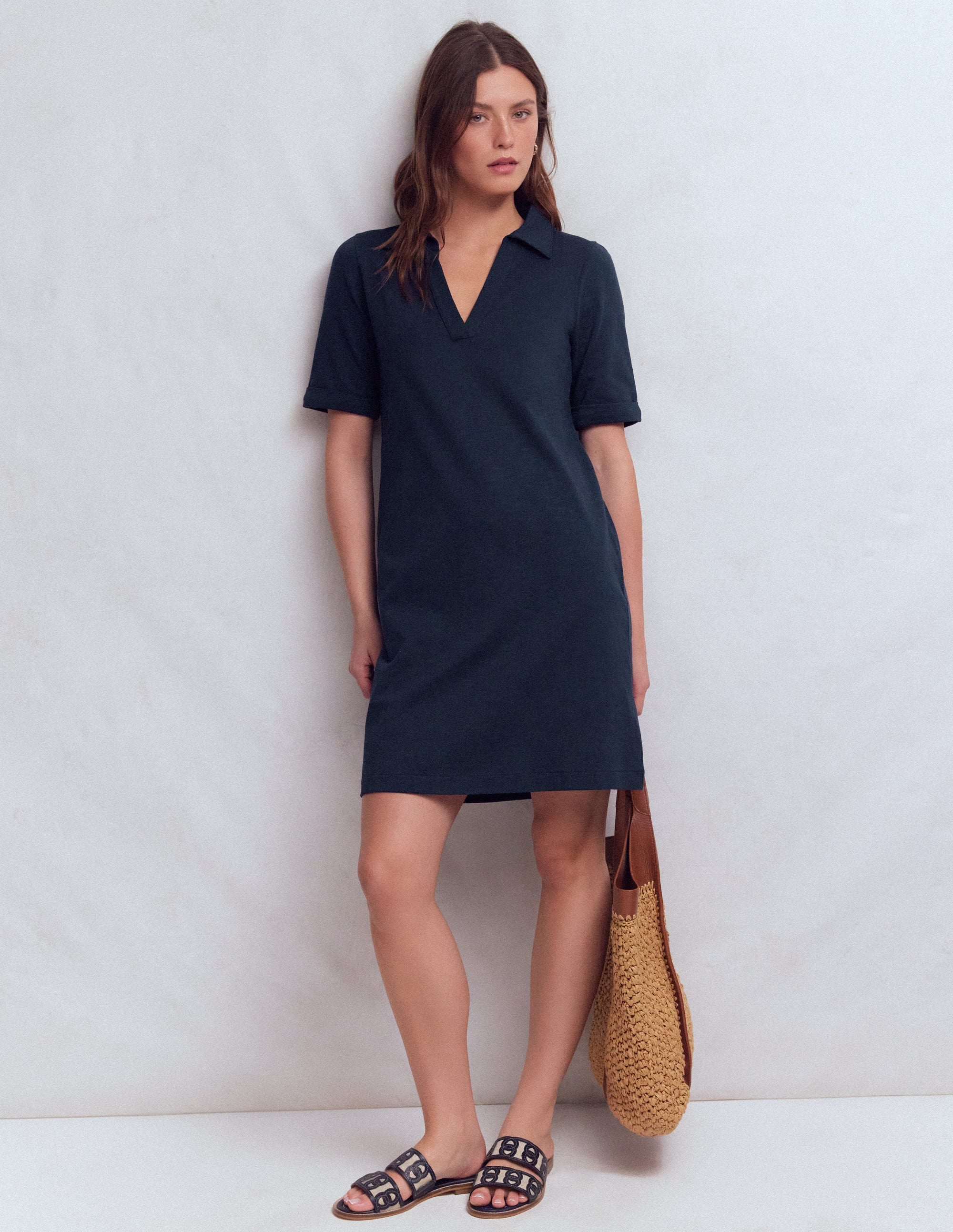 Robe T-shirt Tilda en jersey-Bleu marine - Image 1