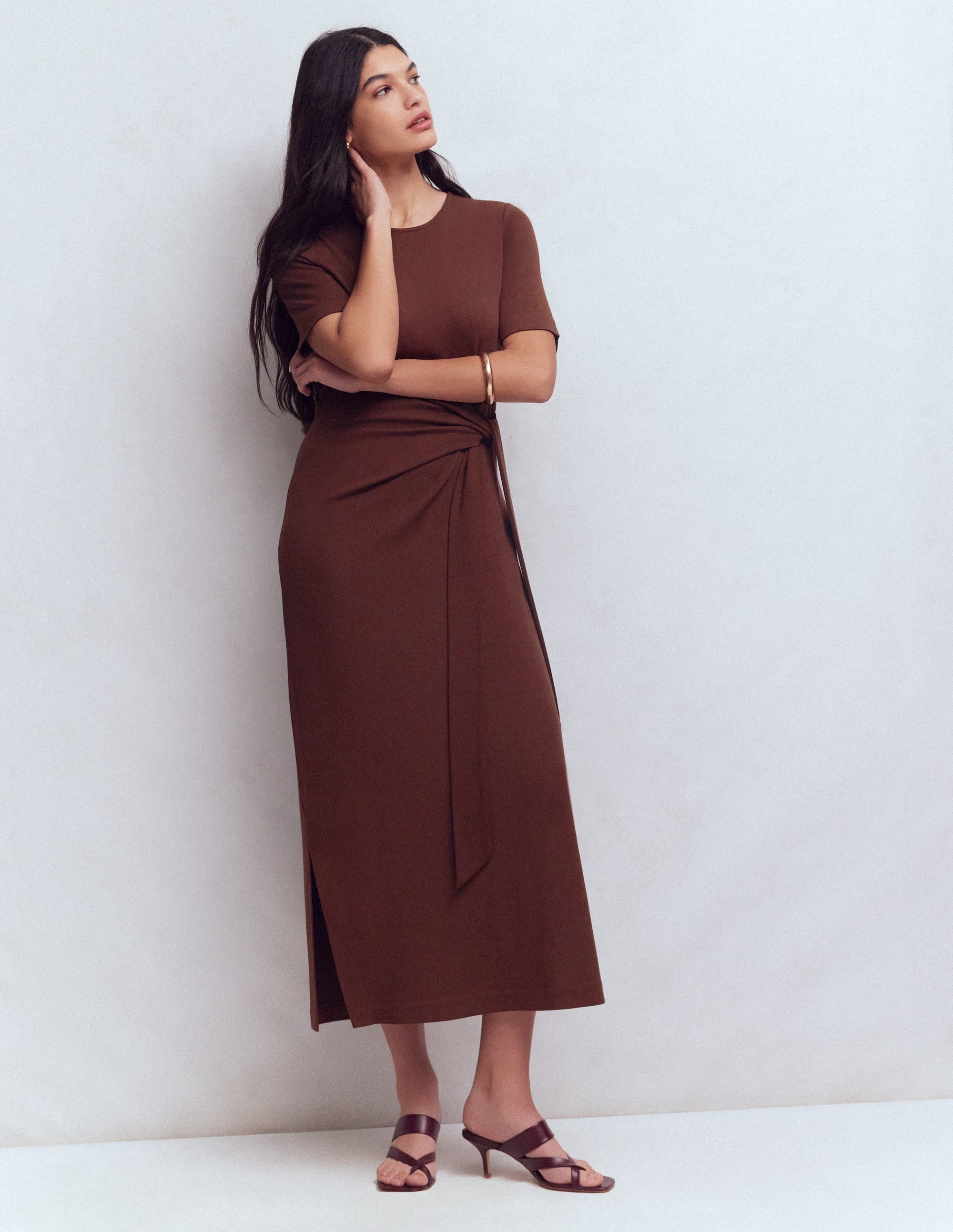Robe midi Zinnia en point de Rome à nouer-Expresso - Image 6