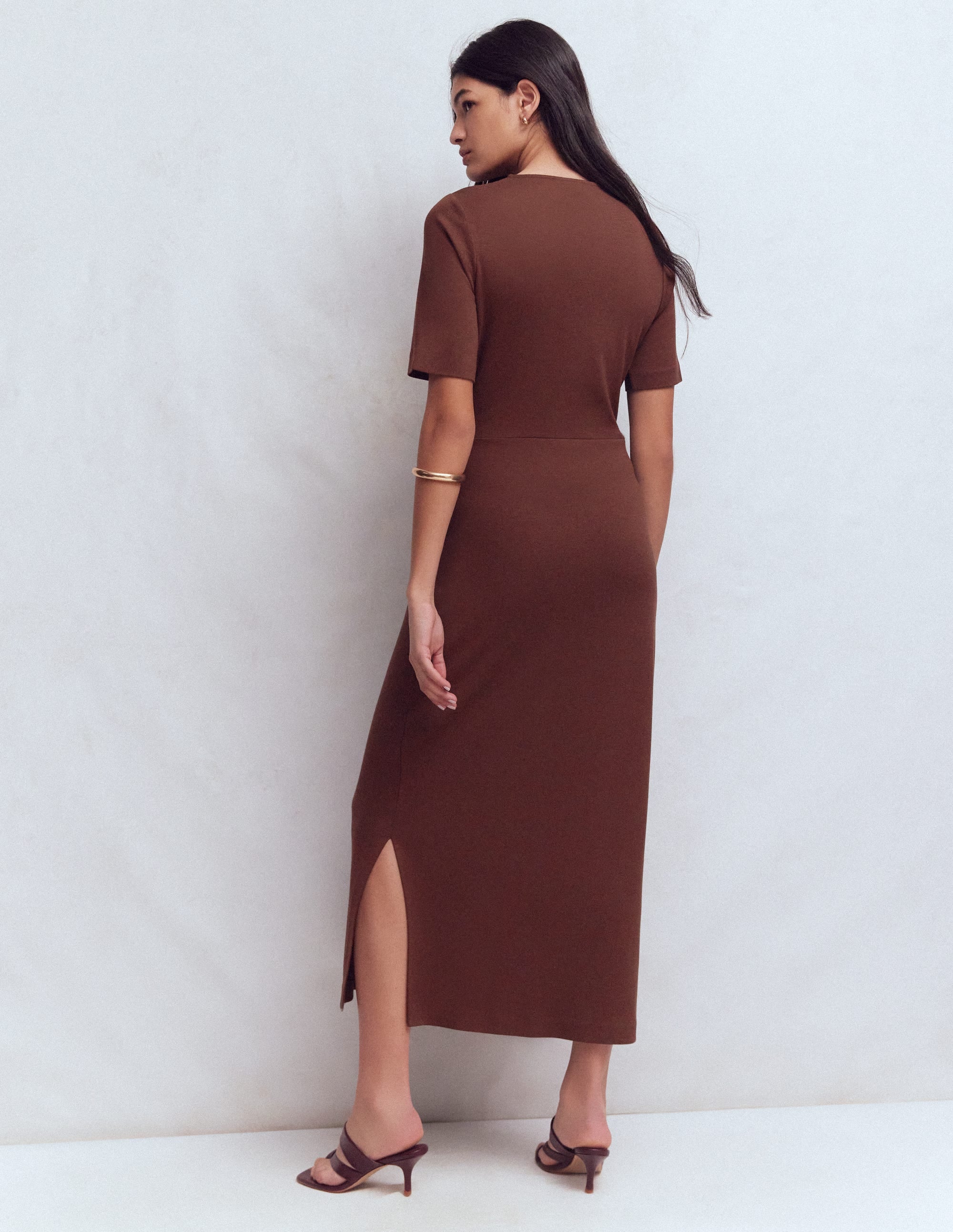 Robe midi Zinnia en point de Rome à nouer-Expresso - Image 8