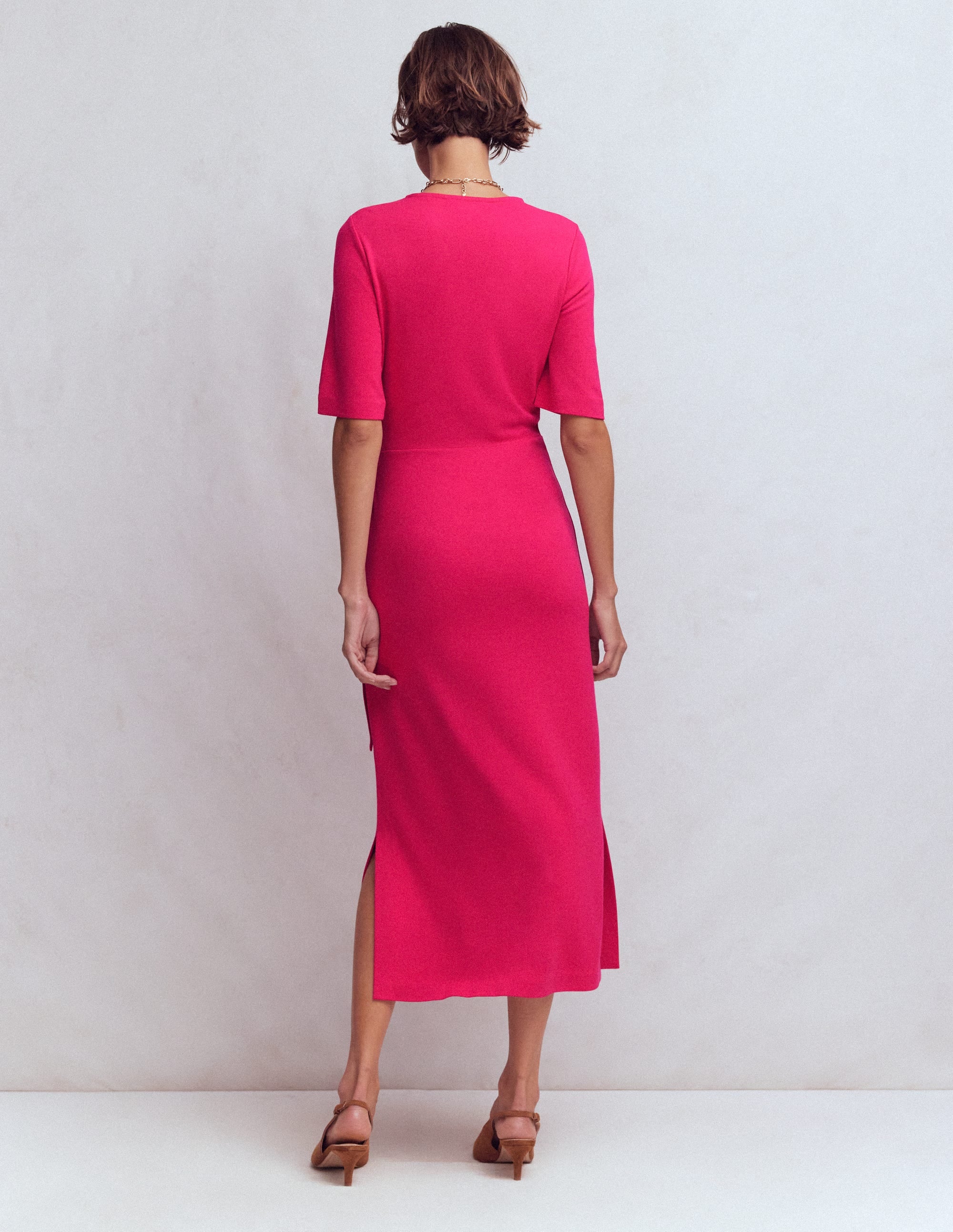 Zinnia Jersey-Midikleid mit Bindeband-Kräftiges Rosa - Image 3