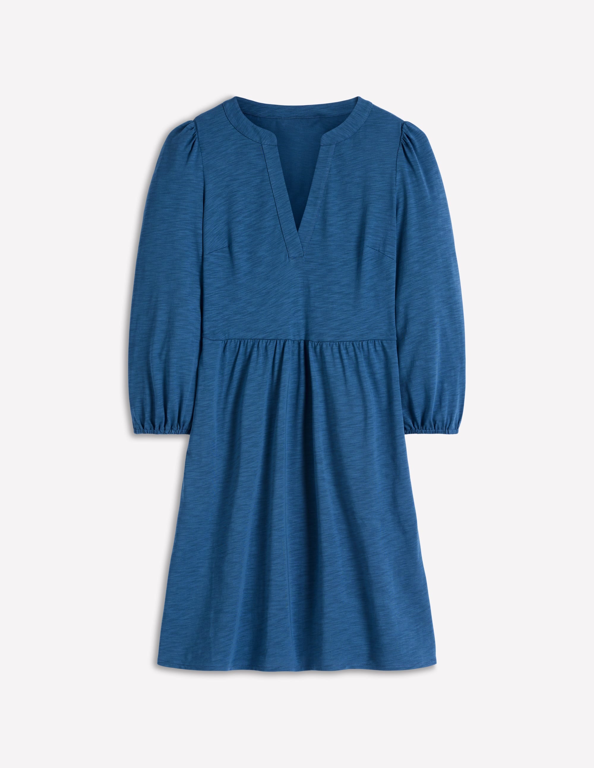 Robe Cathy à col cranté en jersey-Bleu tourmaline - Image 5