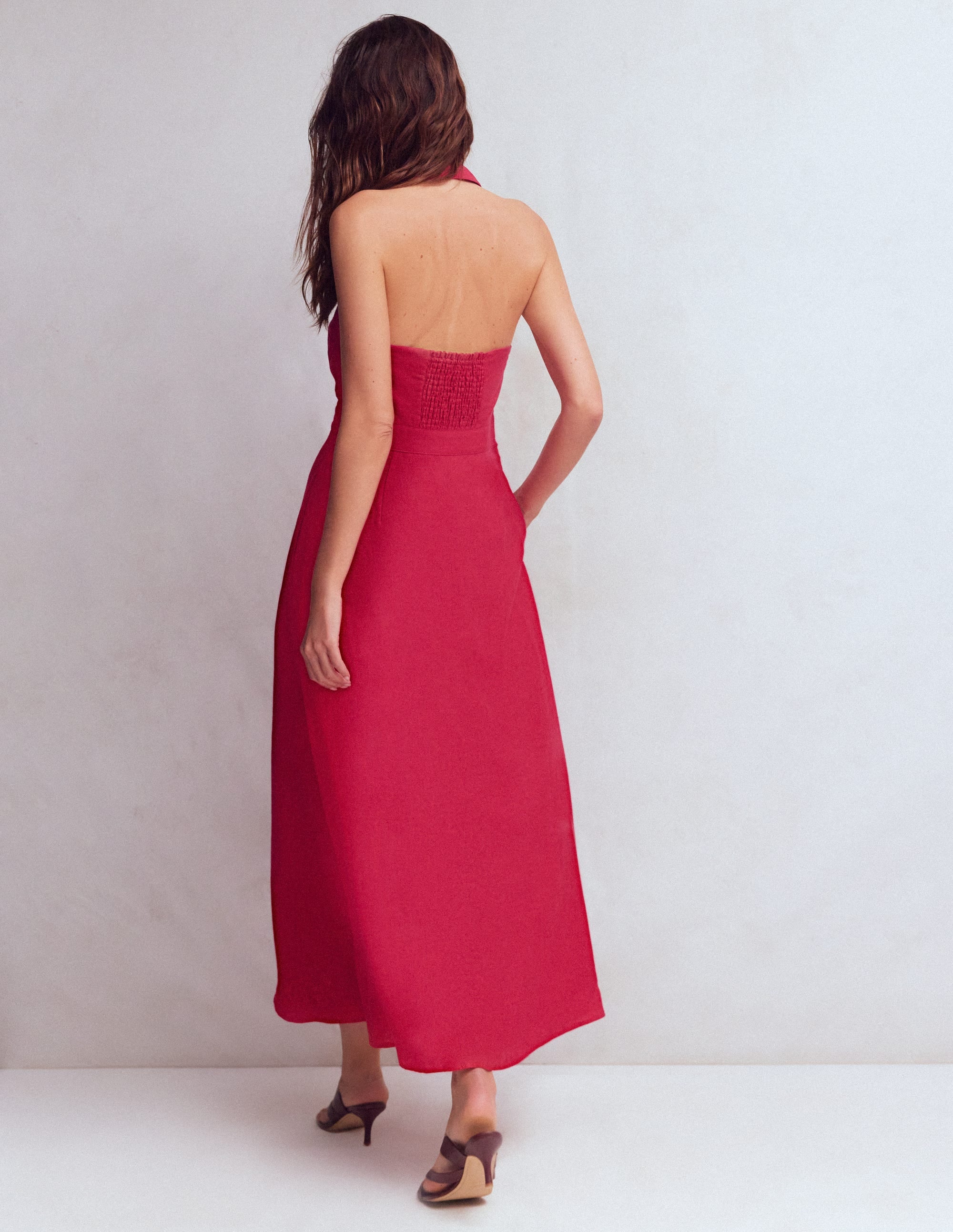 Eva Maxikleid aus Leinenmischgewebe-Granatapfel - Image 3