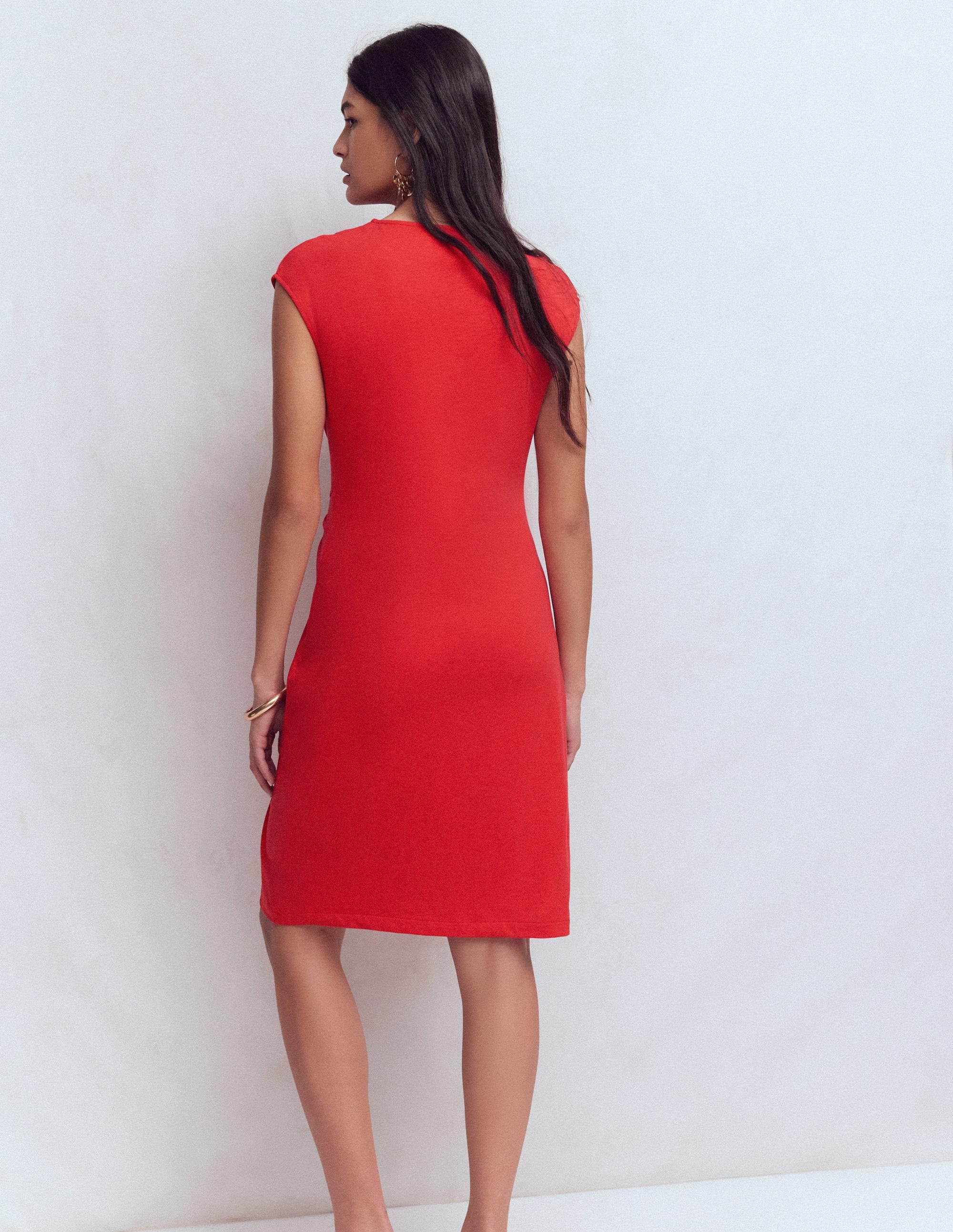 Robe courte Delilah torsadée-Corail rouge - Image 8
