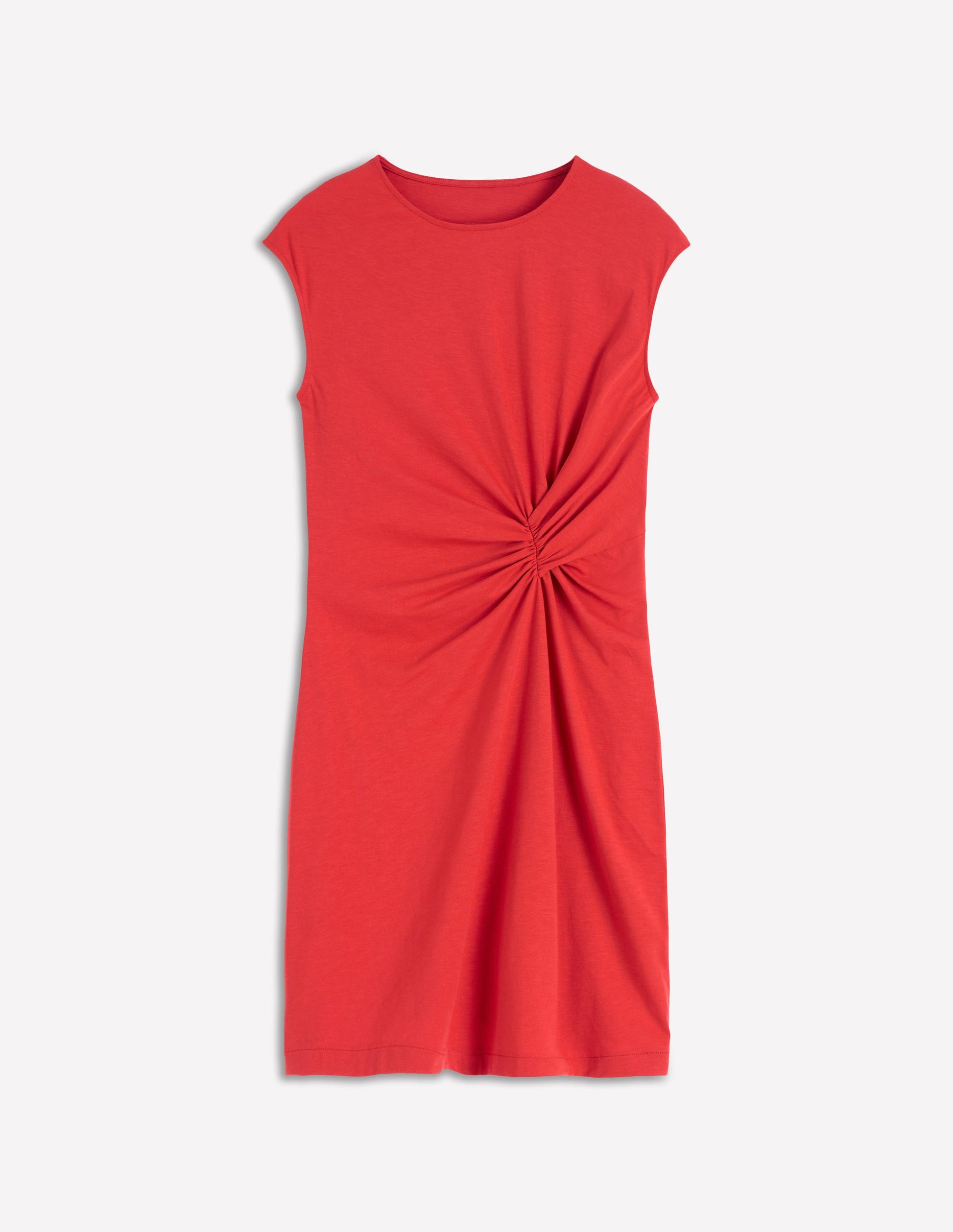 Delilah Kurzes Kleid mit Twistdetail-Korallenrot-11