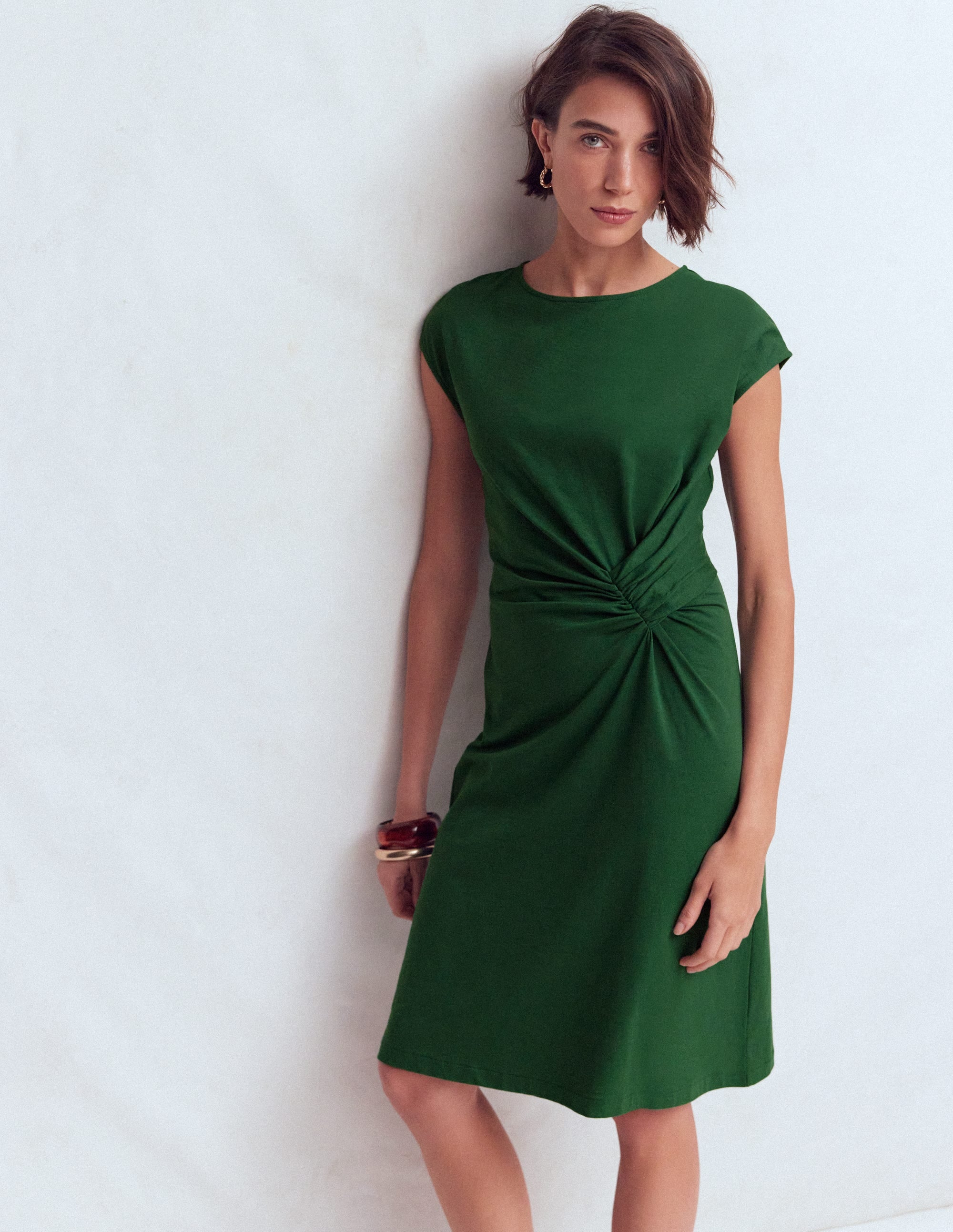 Robe courte Delilah torsadée-Vert chasseur - Image 1