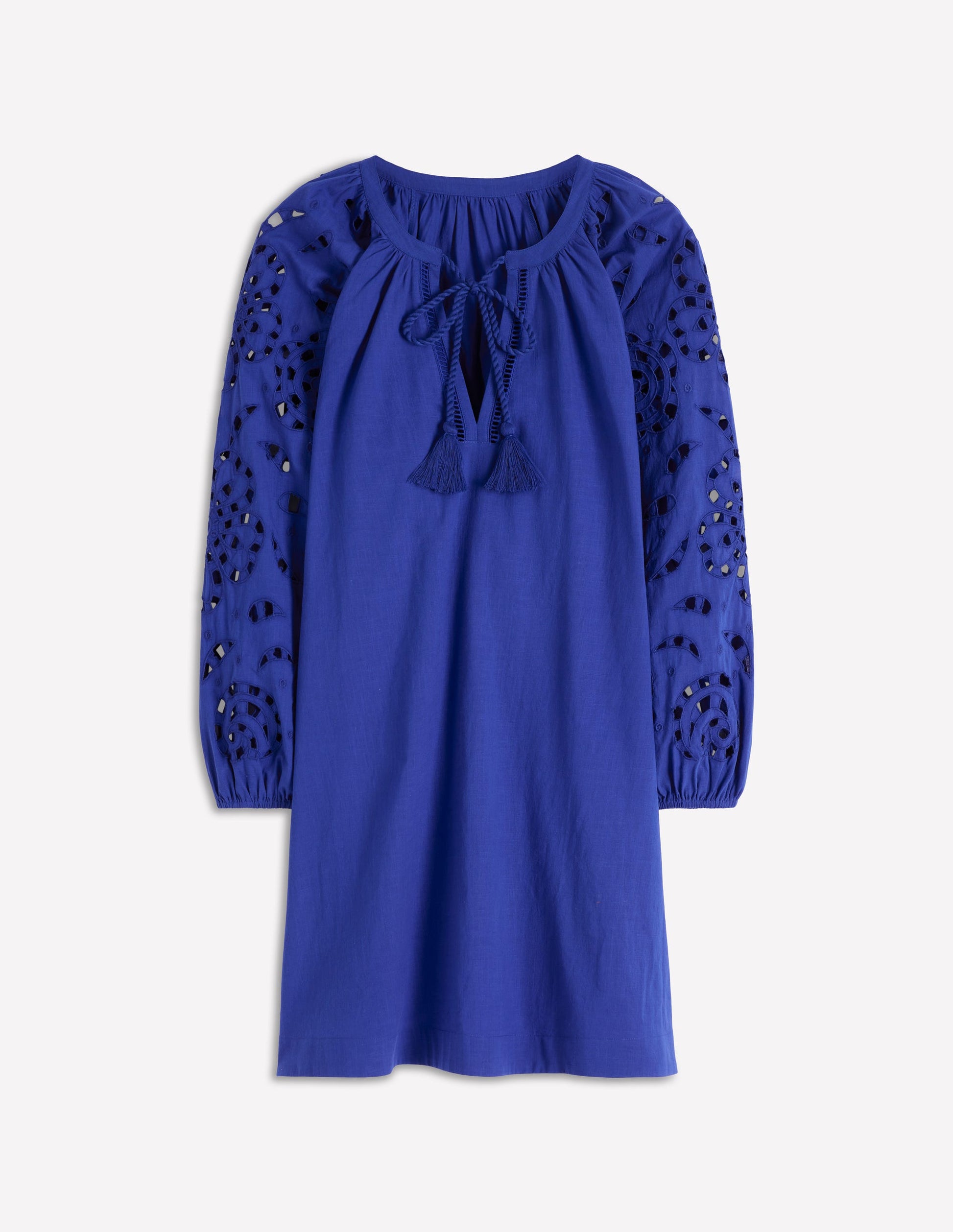 Kaftan mit bestickten Ärmeln-Blau Stickerei-6