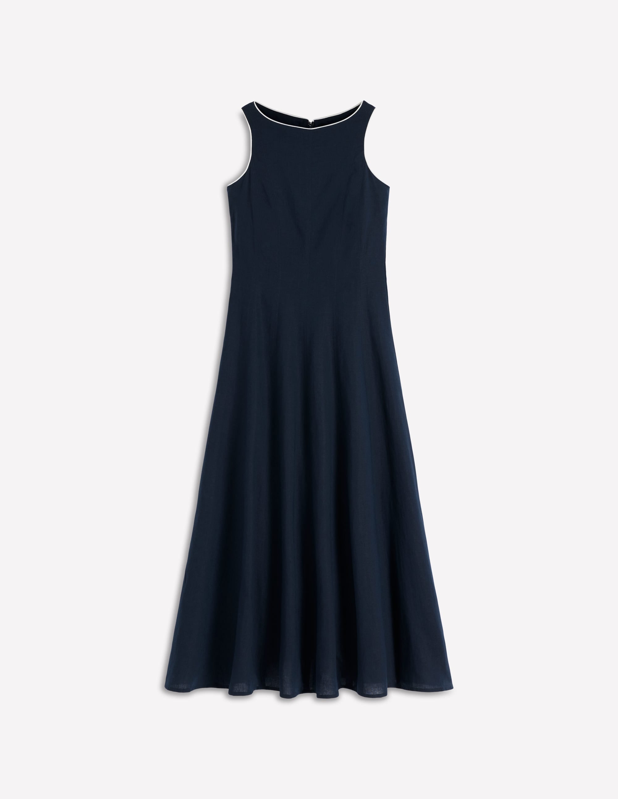 Annet Midikleid aus Leinenmischgewebe-Marineblau - Image 6