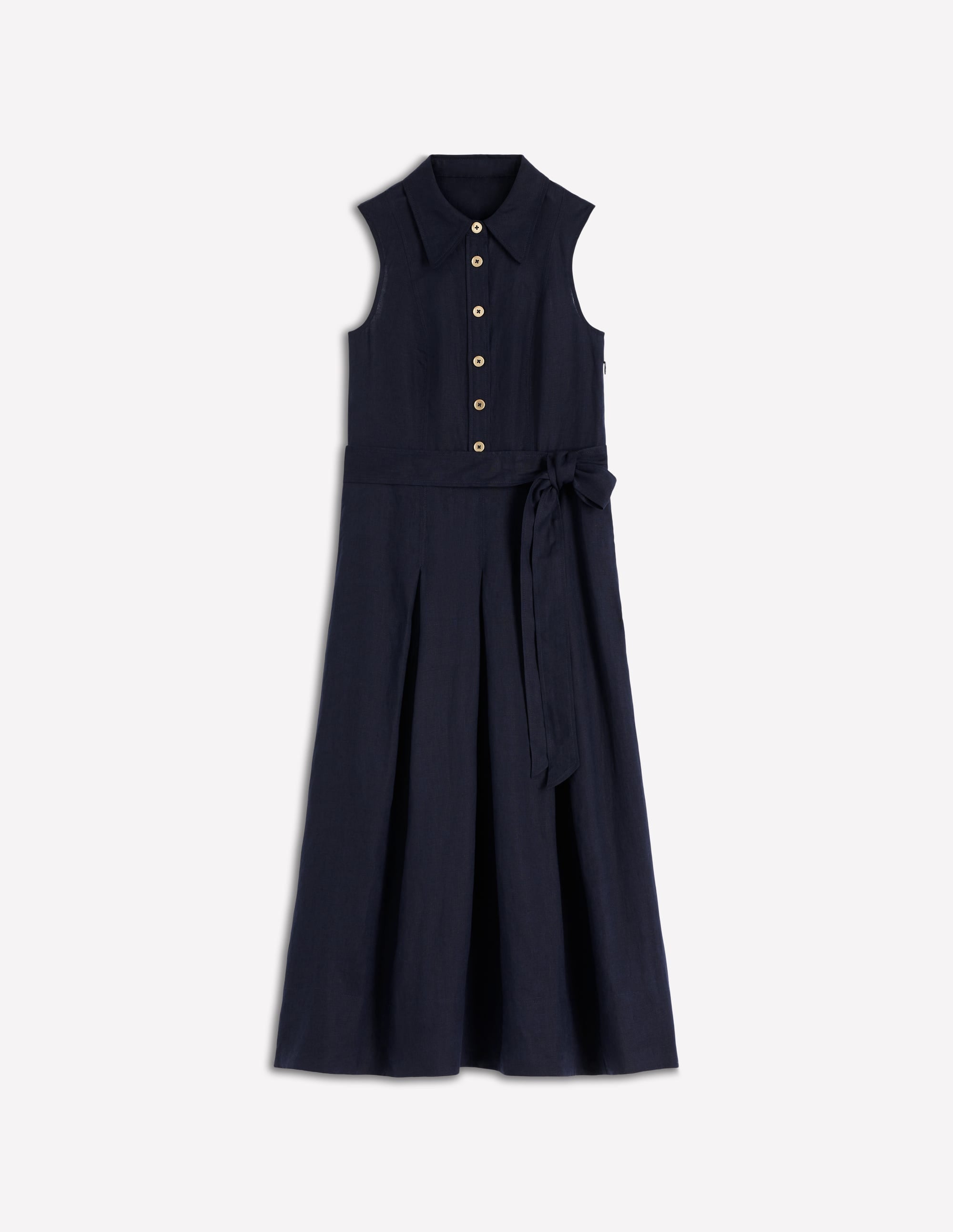 Belinda Hemdblusenkleid aus Leinen-Marineblau - Image 7