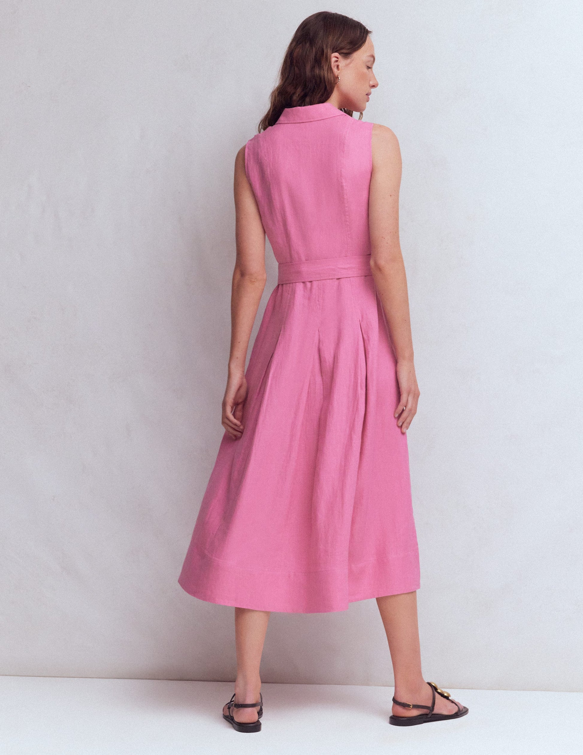 Belinda Hemdblusenkleid aus Leinen-Rosa Parfait-3