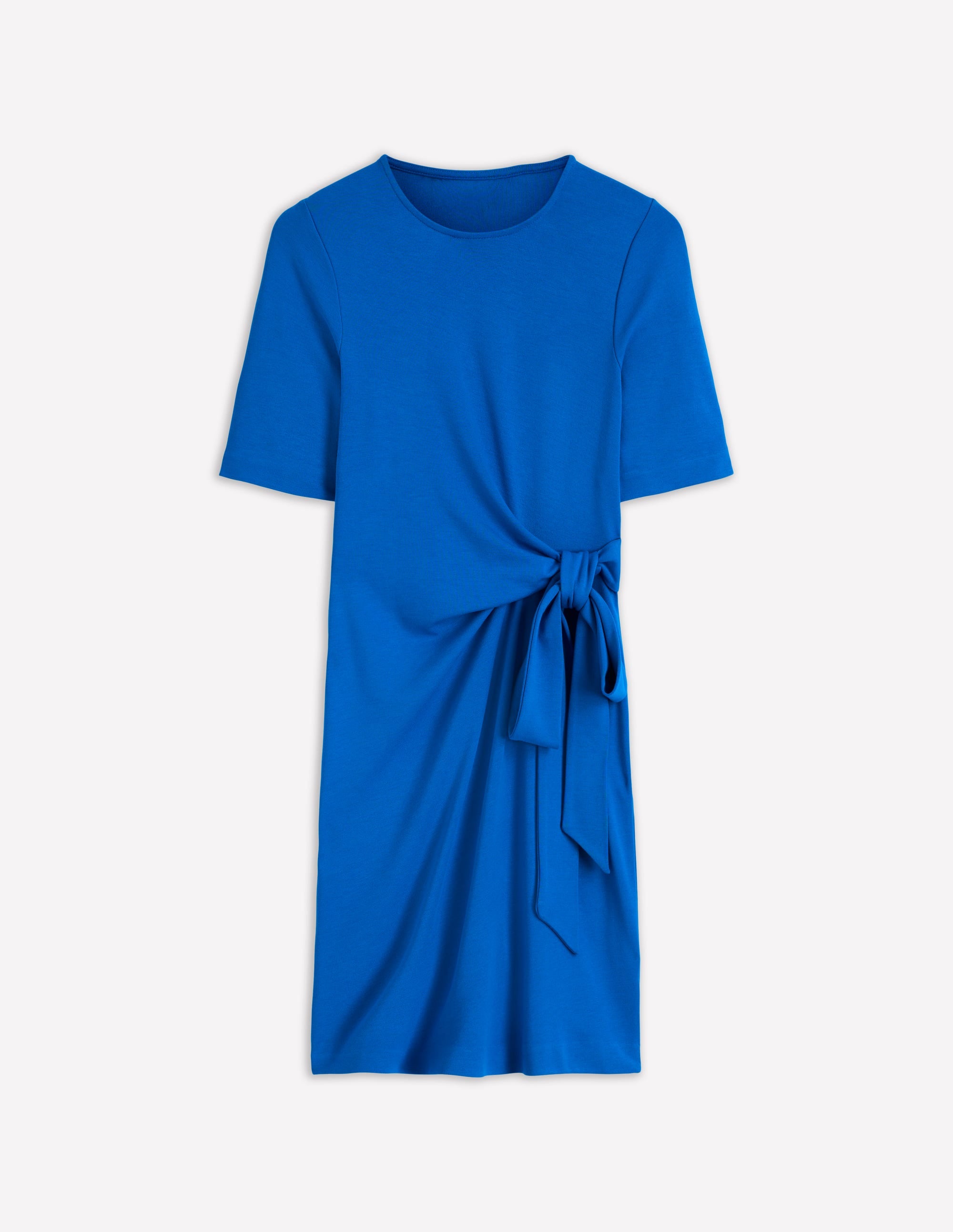 Robe courte Zinnia en jersey à nouer-Bleu Martin-pêcheur - Image 5