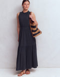 Camalie Jersey-Maxikleid-Marineblau
