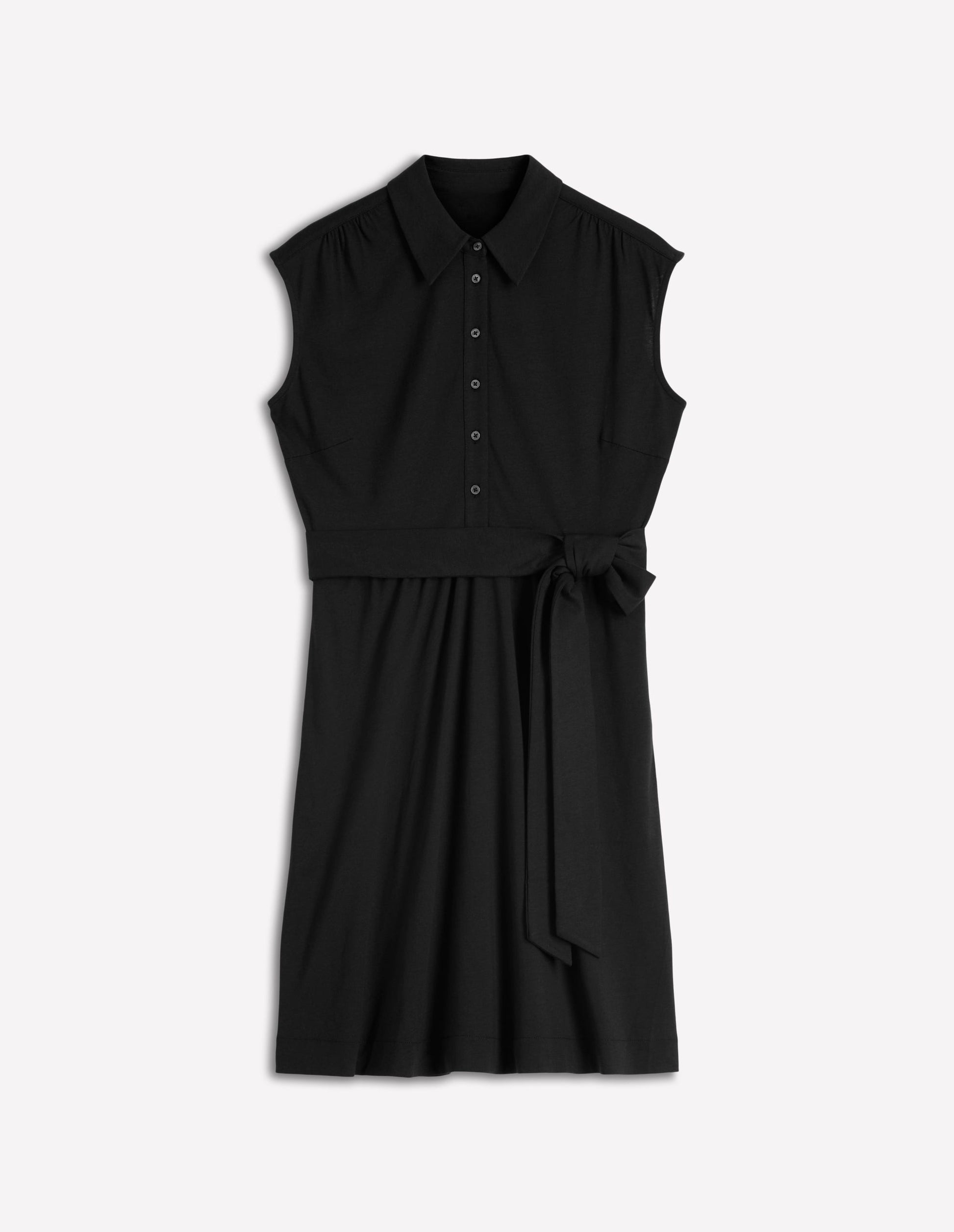 Honor Kurzes Jersey-Hemdblusenkleid-Schwarz-4