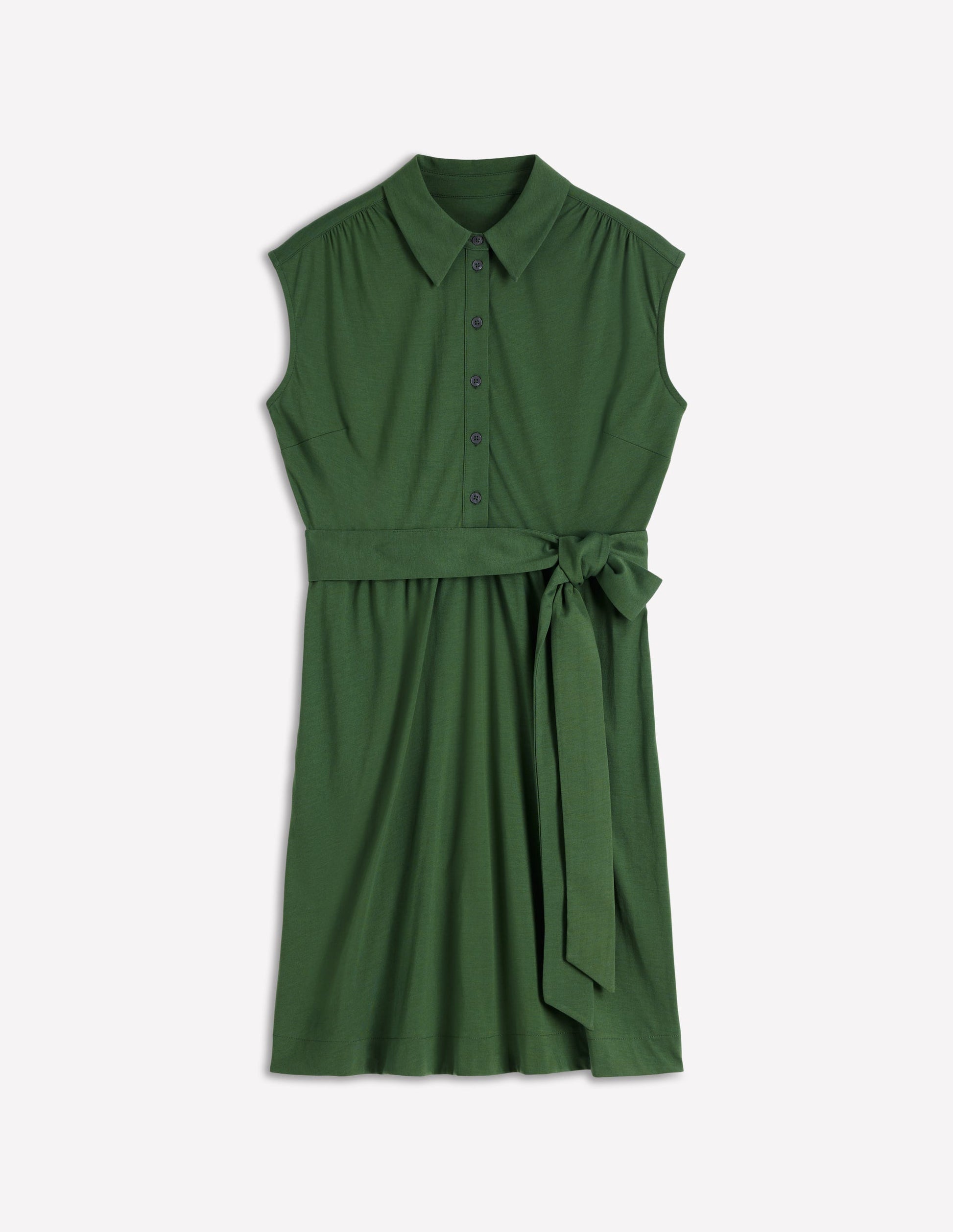 Honor Kurzes Jersey-Hemdblusenkleid-Ackerbohnengrün-6