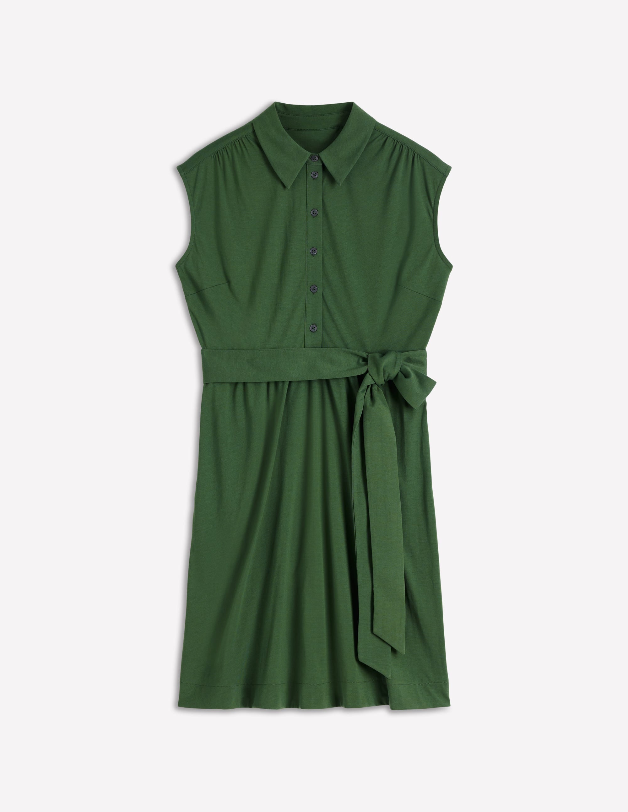 Robe-chemise courte Honor en jersey-Fève - Image 6