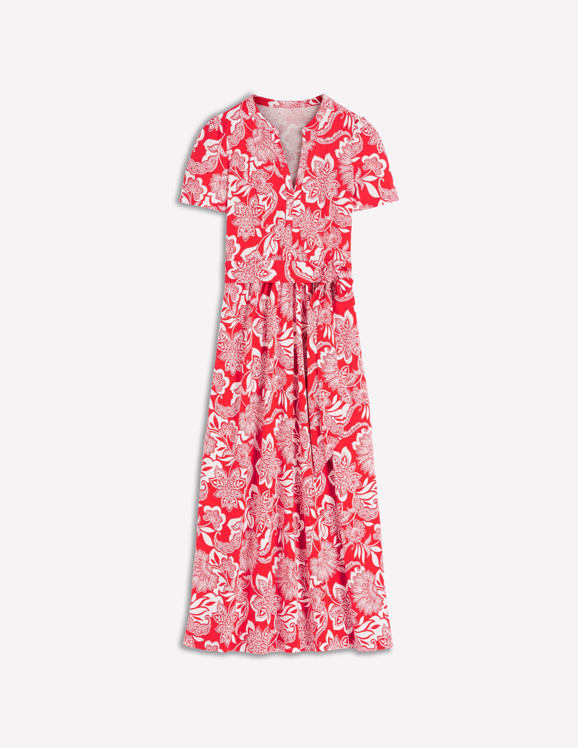 Naomi Jersey-Midikleid-Blutorange, Elegante Blüten - Image 7