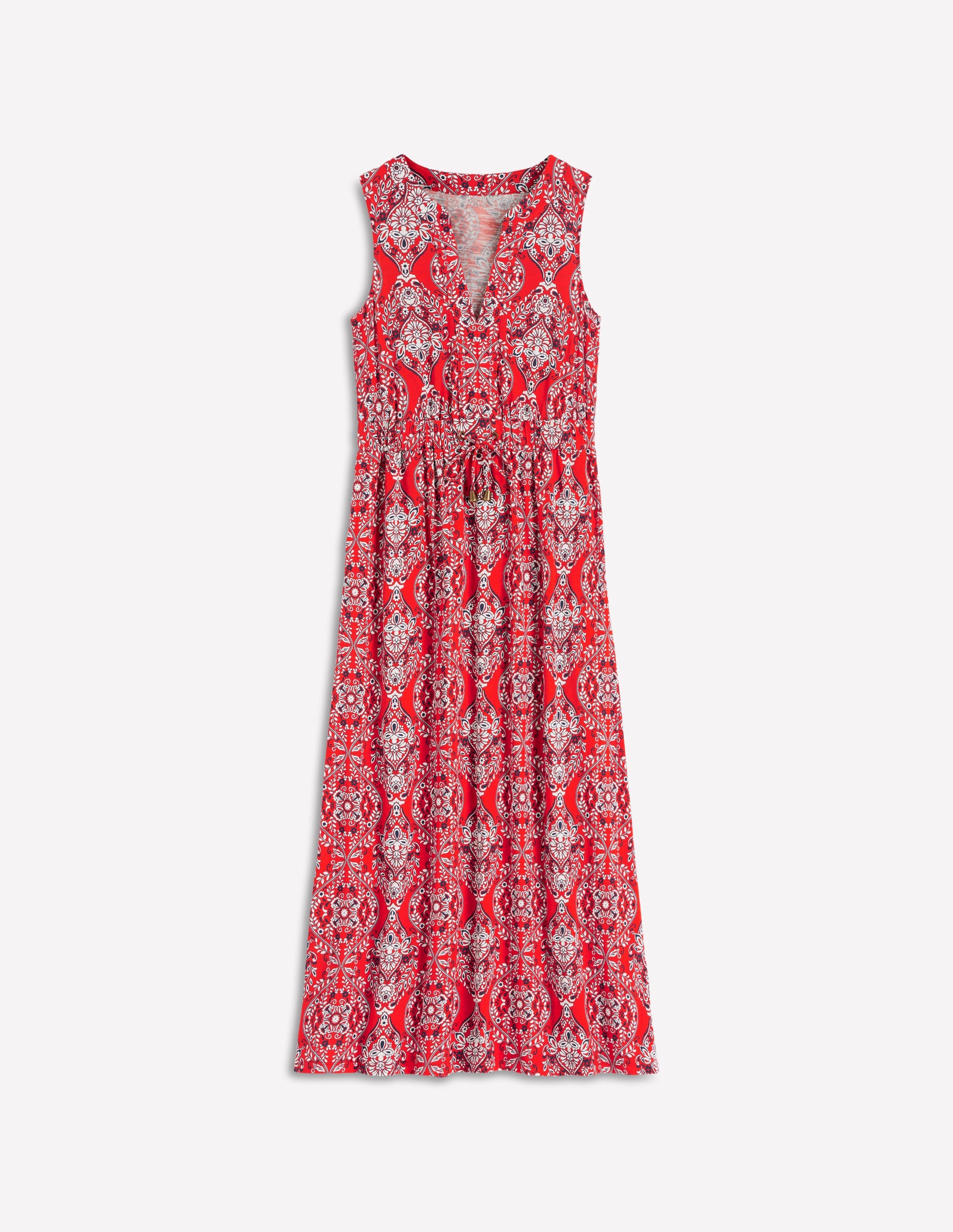 Delphine Jersey-Midikleid-Blutorange, Gardenie - Image 6