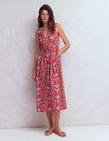 Delphine Jersey-Midikleid-Blutorange, Gardenie