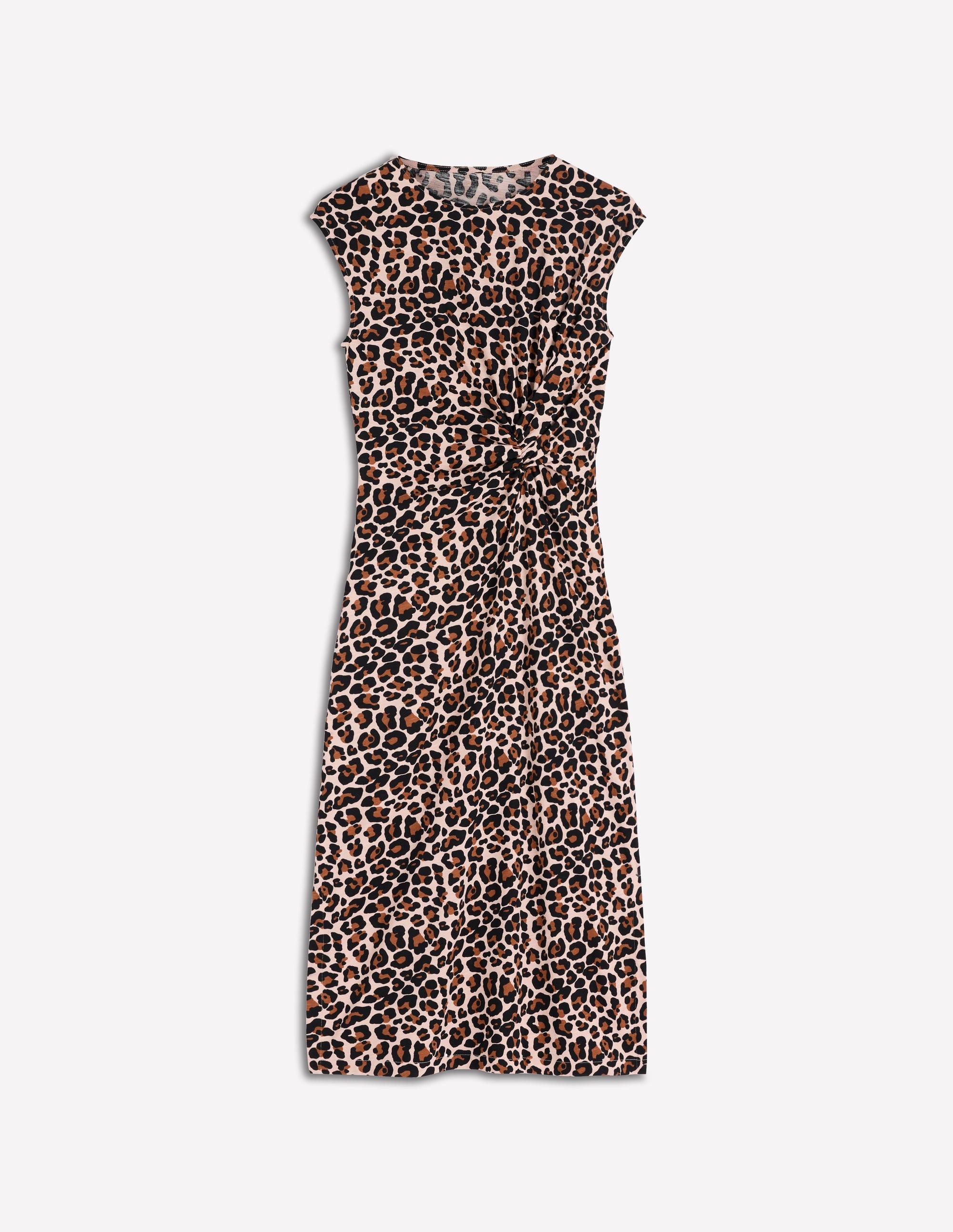 Delilah Midikleid mit Twistdetail-Mandelmilch, Gepard-Pop - Image 10