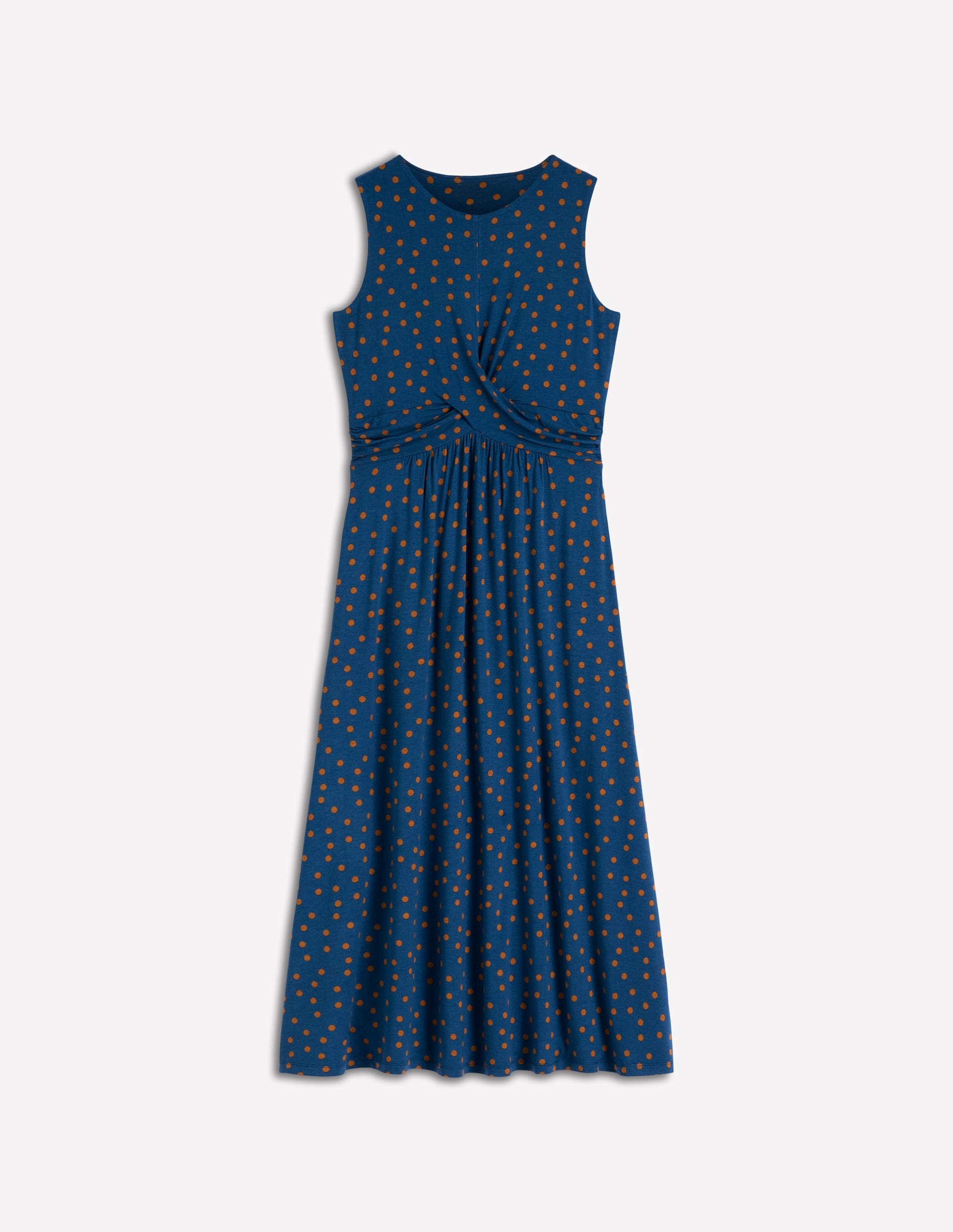 Zara Jerseykleid mit überkreuzter Taille-Turmalinblau, Gemalte Tupfen-6