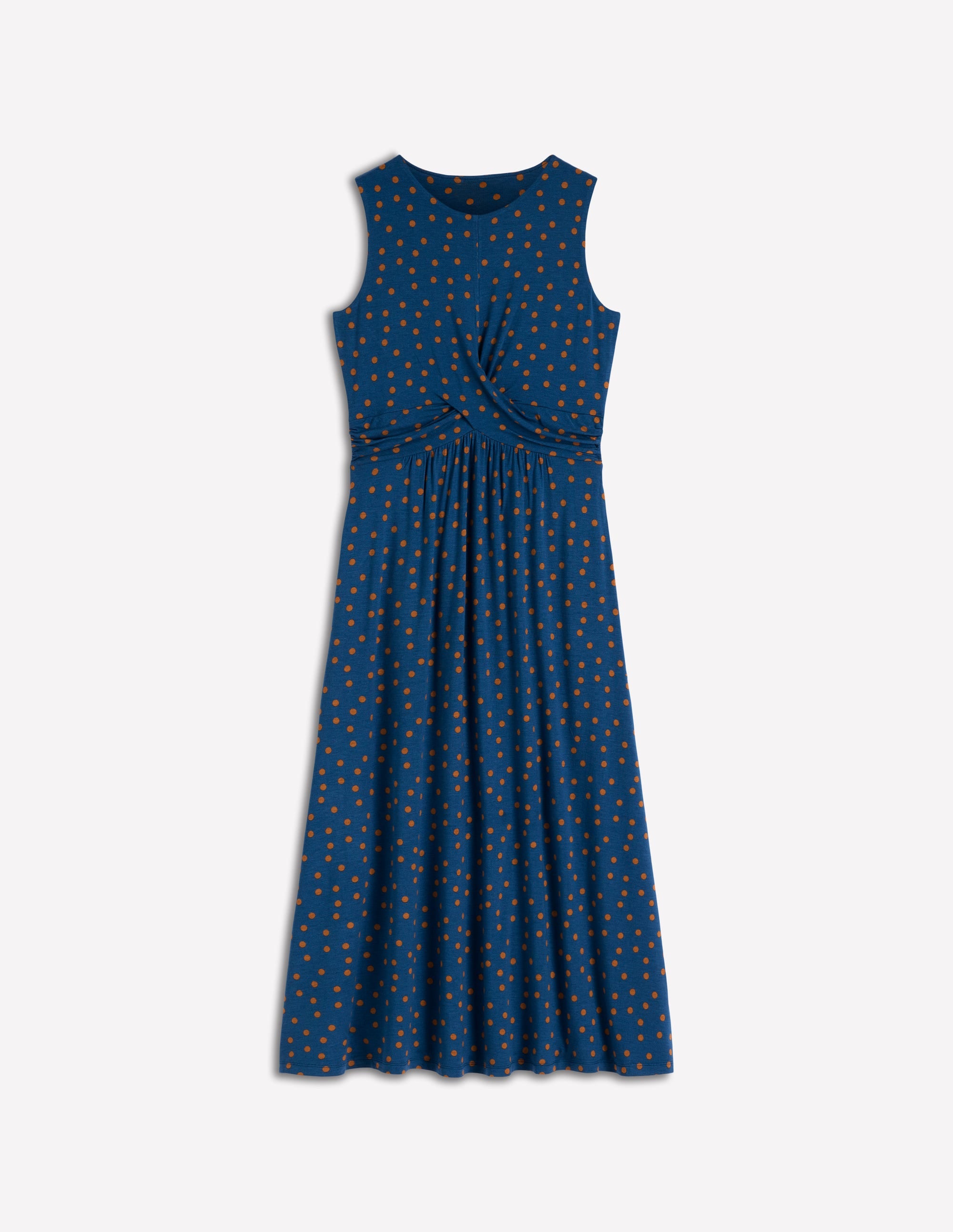 Zara Jerseykleid mit überkreuzter Taille-Turmalinblau, Gemalte Tupfen - Image 6