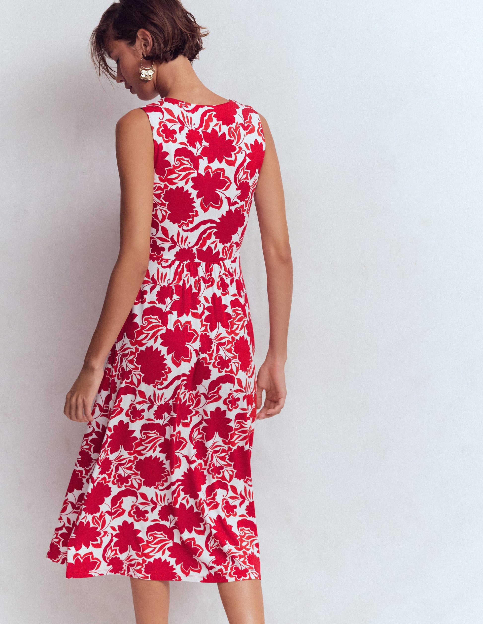 Zara Jerseykleid mit überkreuzter Taille-Merida-Rot, Schattenblüte-5