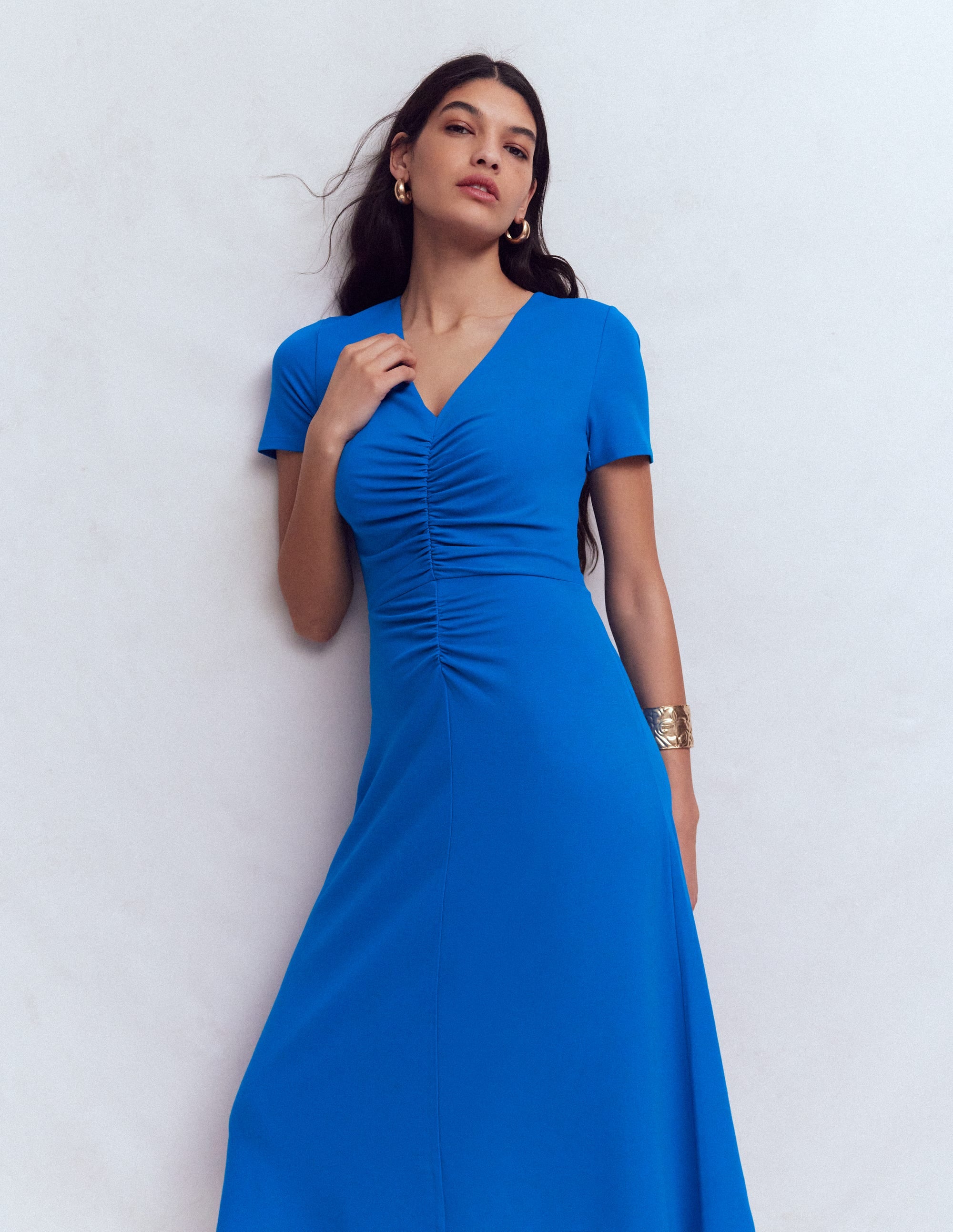 Una Ponte-Kleid mit Raffung vorn-Blau - Image 7