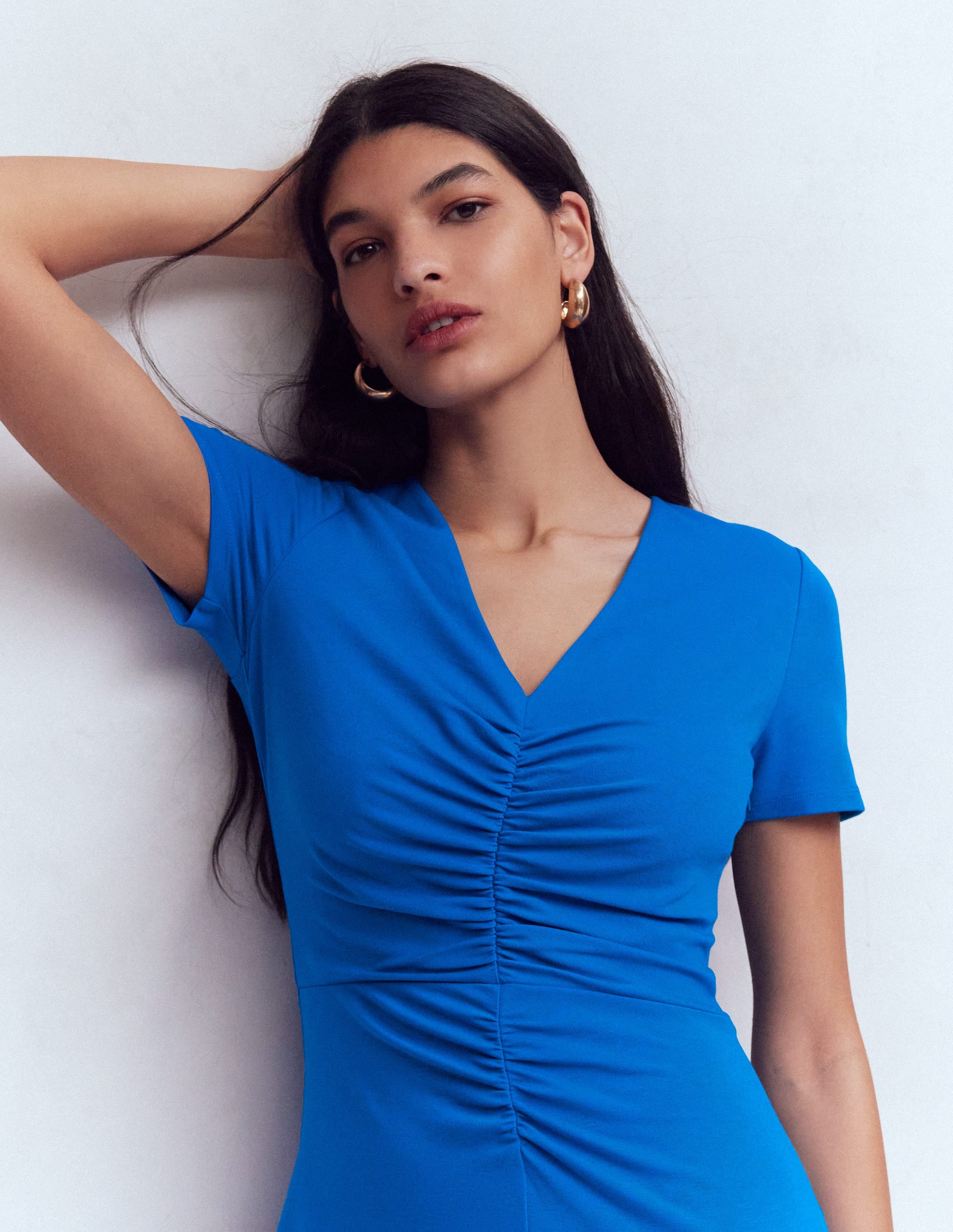 Una Ponte-Kleid mit Raffung vorn-Blau - Image 8