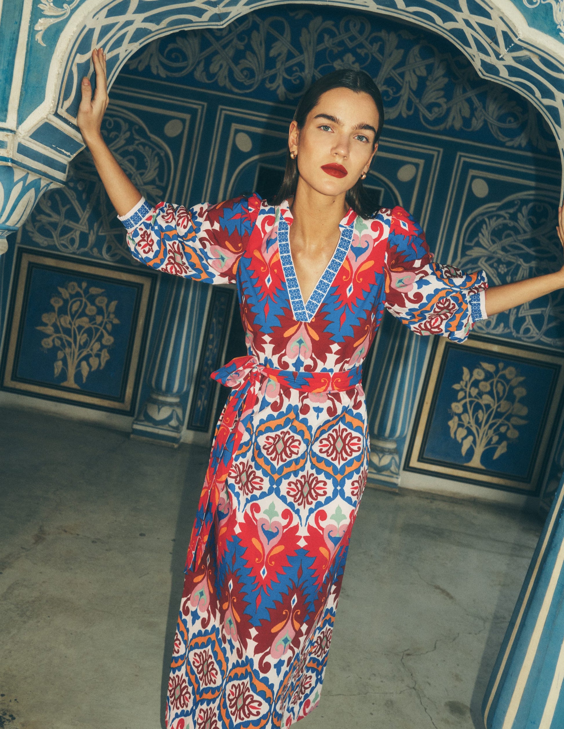 Octavia Baumwollkleid-Bunt Traumhaftes Ikat-Muster-6