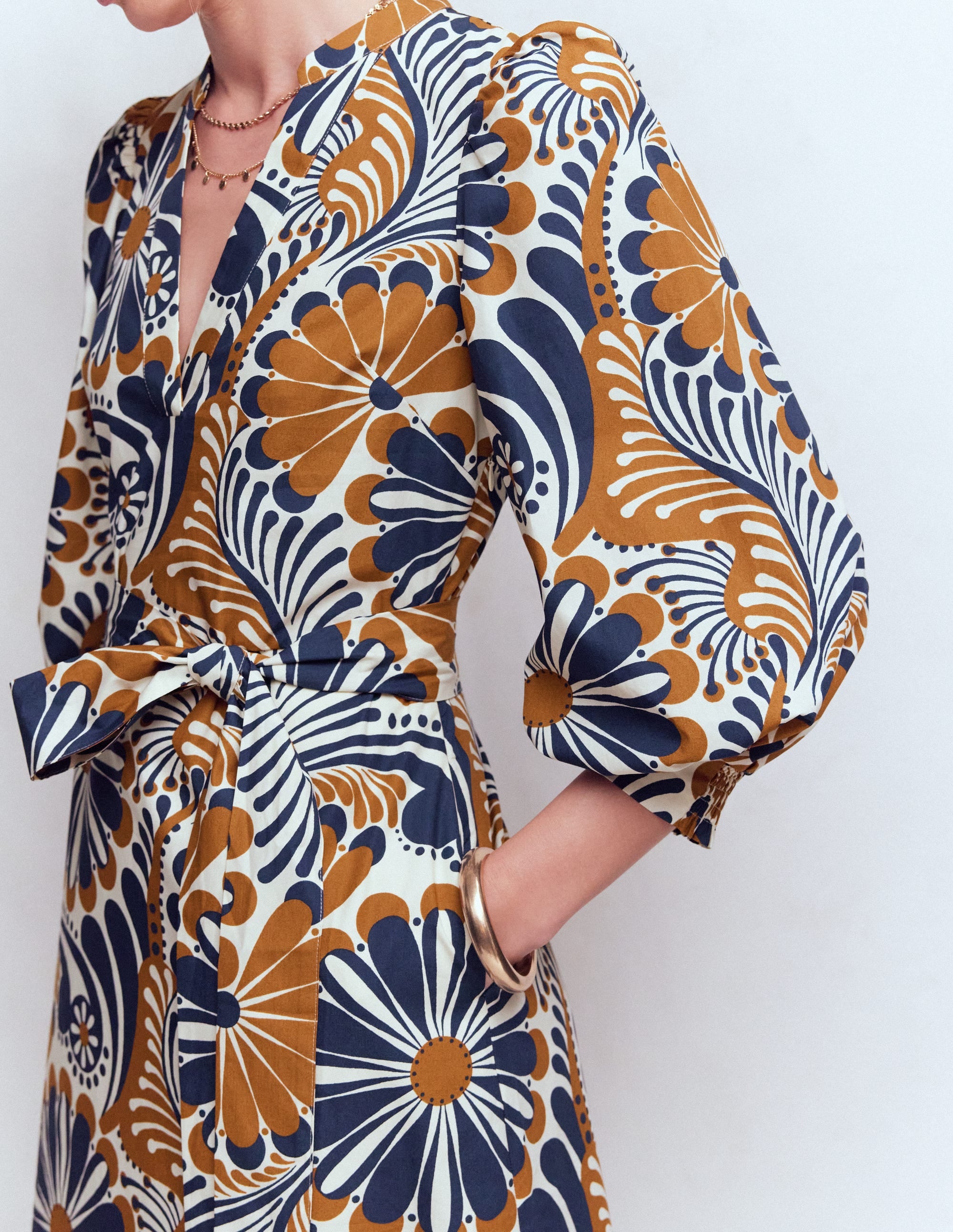 Octavia Baumwollkleid-Marineblau Euphorische Gärten - Image 2