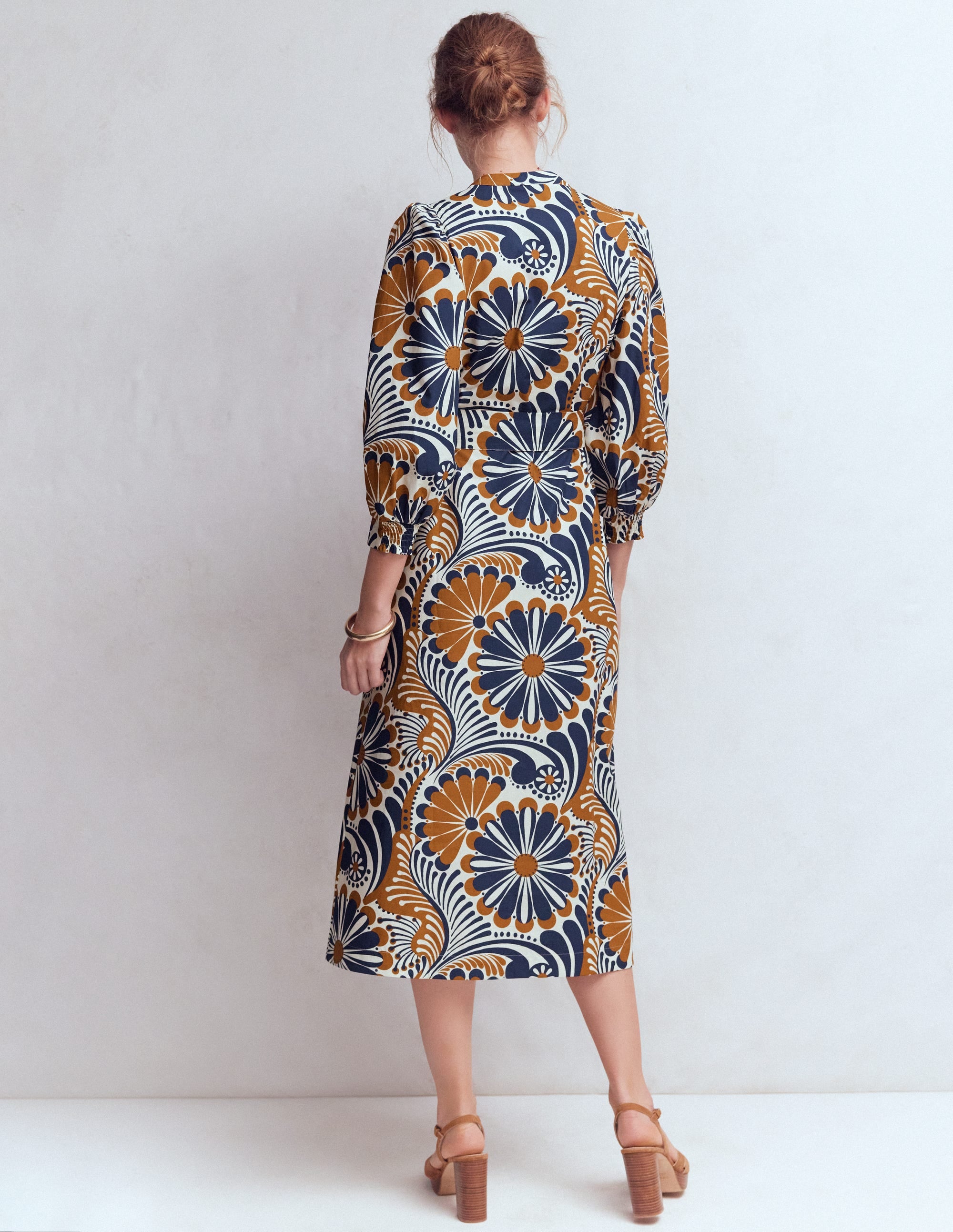 Octavia Baumwollkleid-Marineblau Euphorische Gärten - Image 3