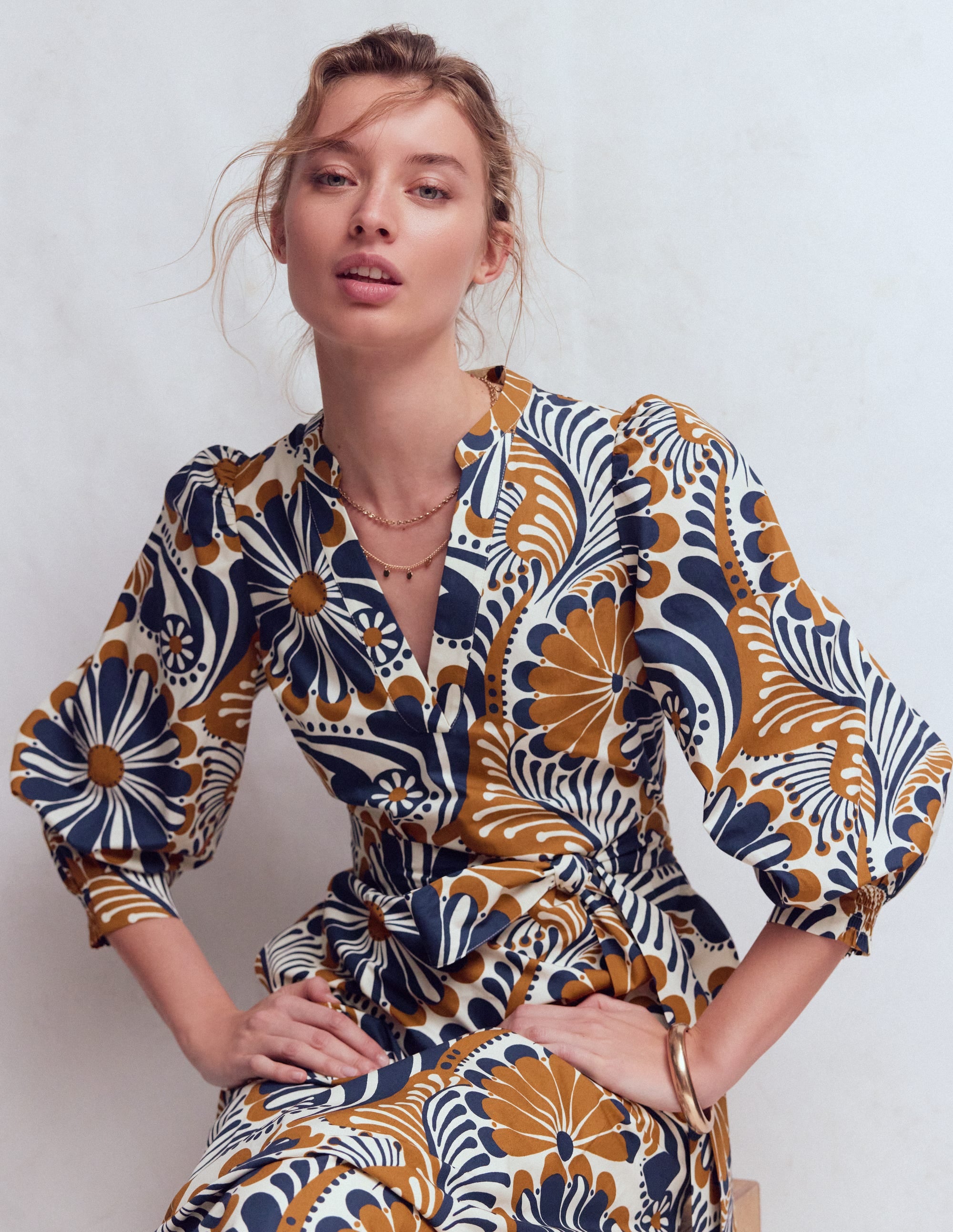 Octavia Baumwollkleid-Marineblau Euphorische Gärten - Image 5