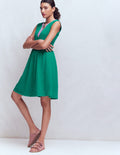May Kurzes Jerseykleid-Tiefes Blaugrün