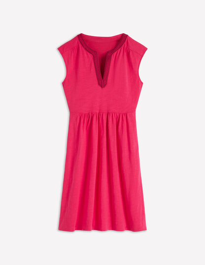 Robe courte May en jersey-Rose somptueux-5
