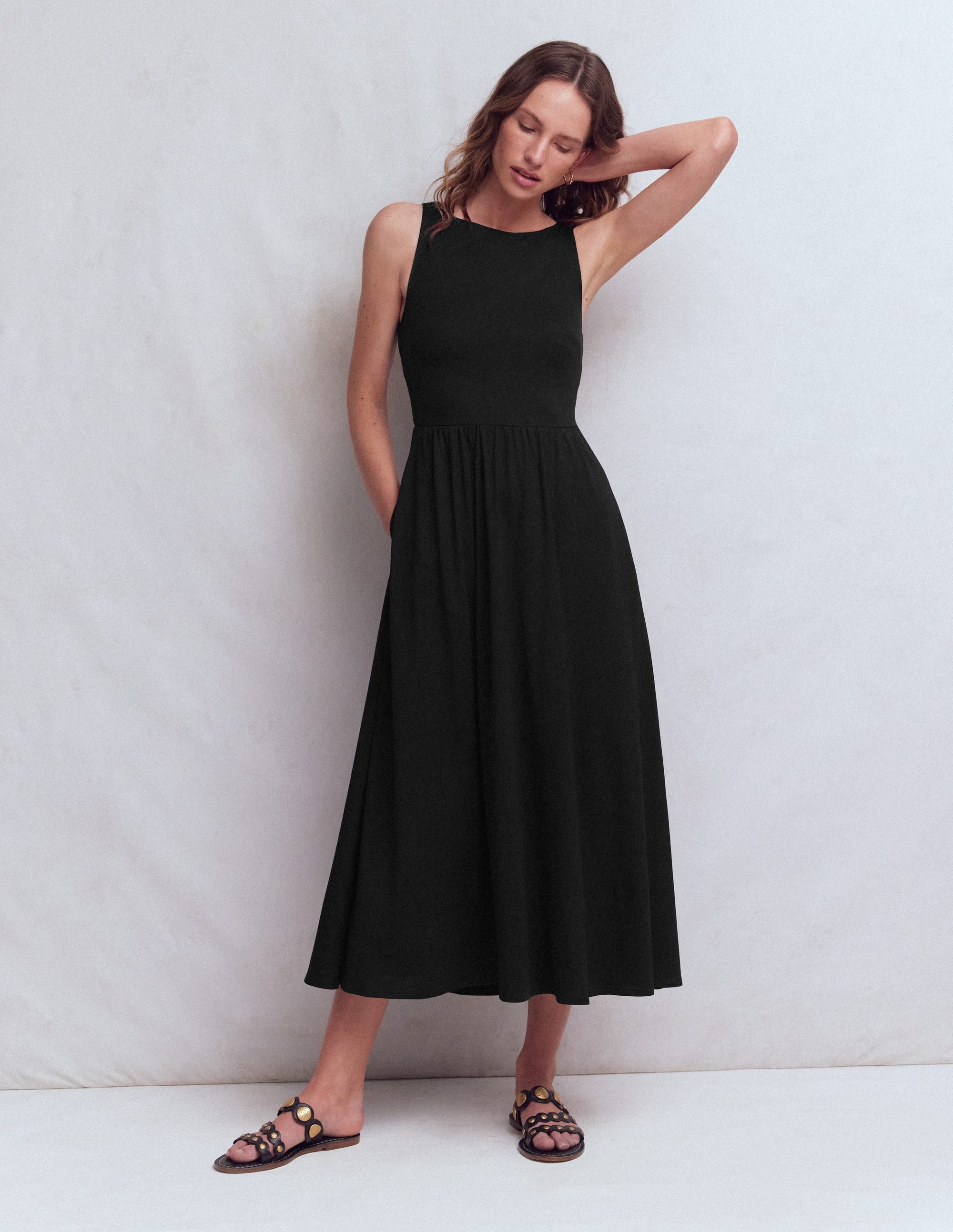 Saoirse Kleid mit gesmokter Rückenpartie-Schwarz - Image 1