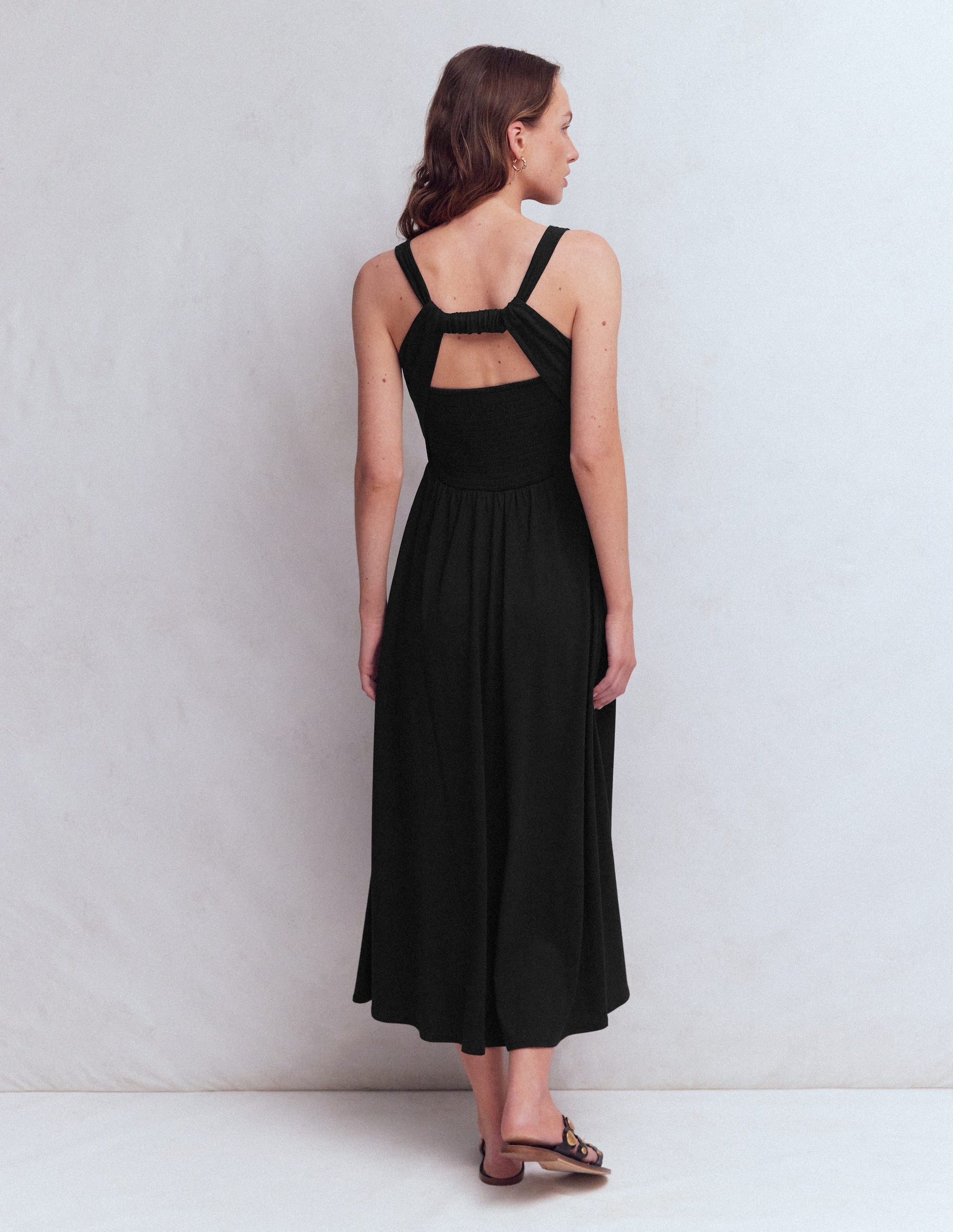 Saoirse Gesmoktes Jerseykleid-Schwarz-3