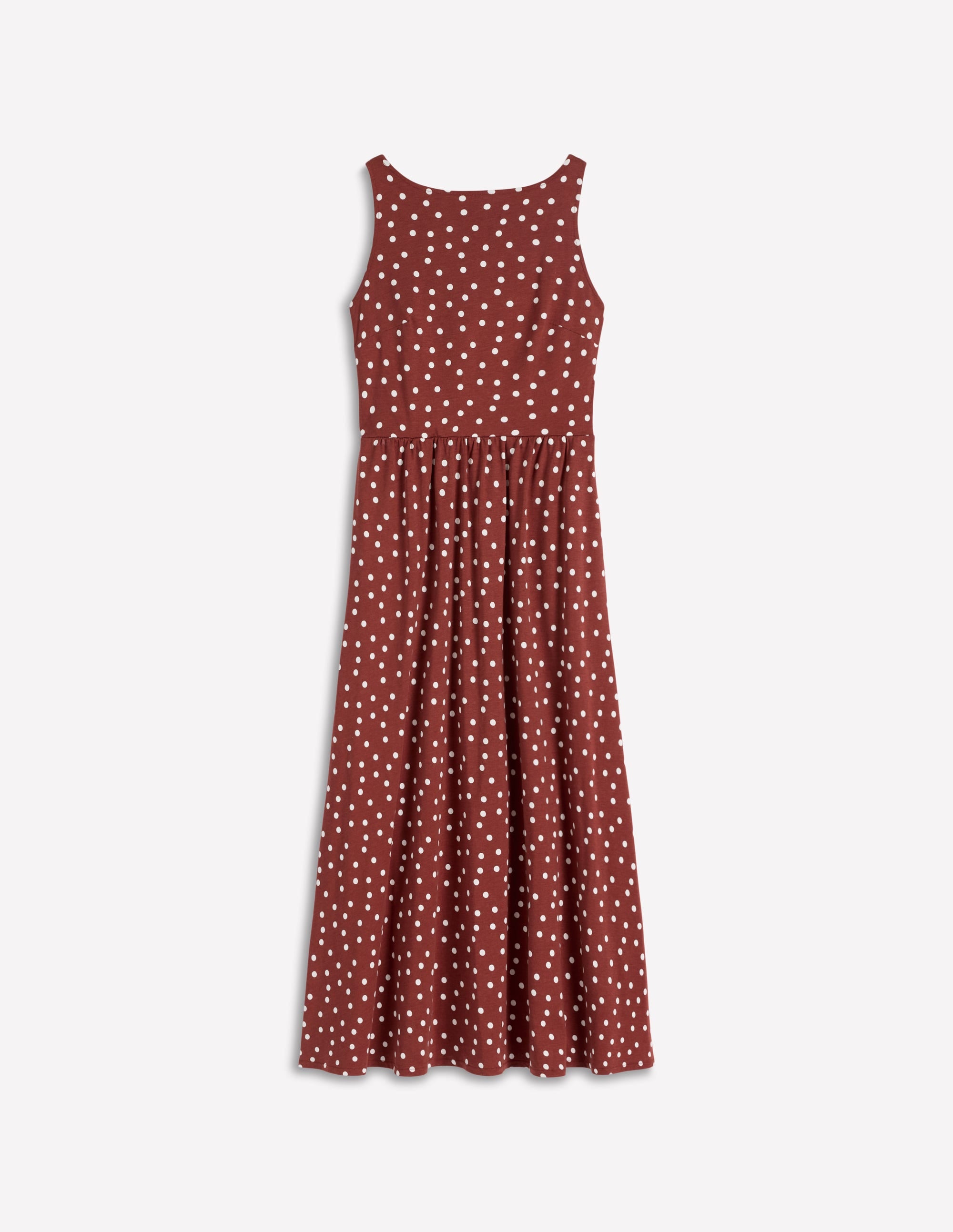 Saoirse Kleid mit gesmokter Rückenpartie-Rostbraun, Gemalte Tupfen - Image 6