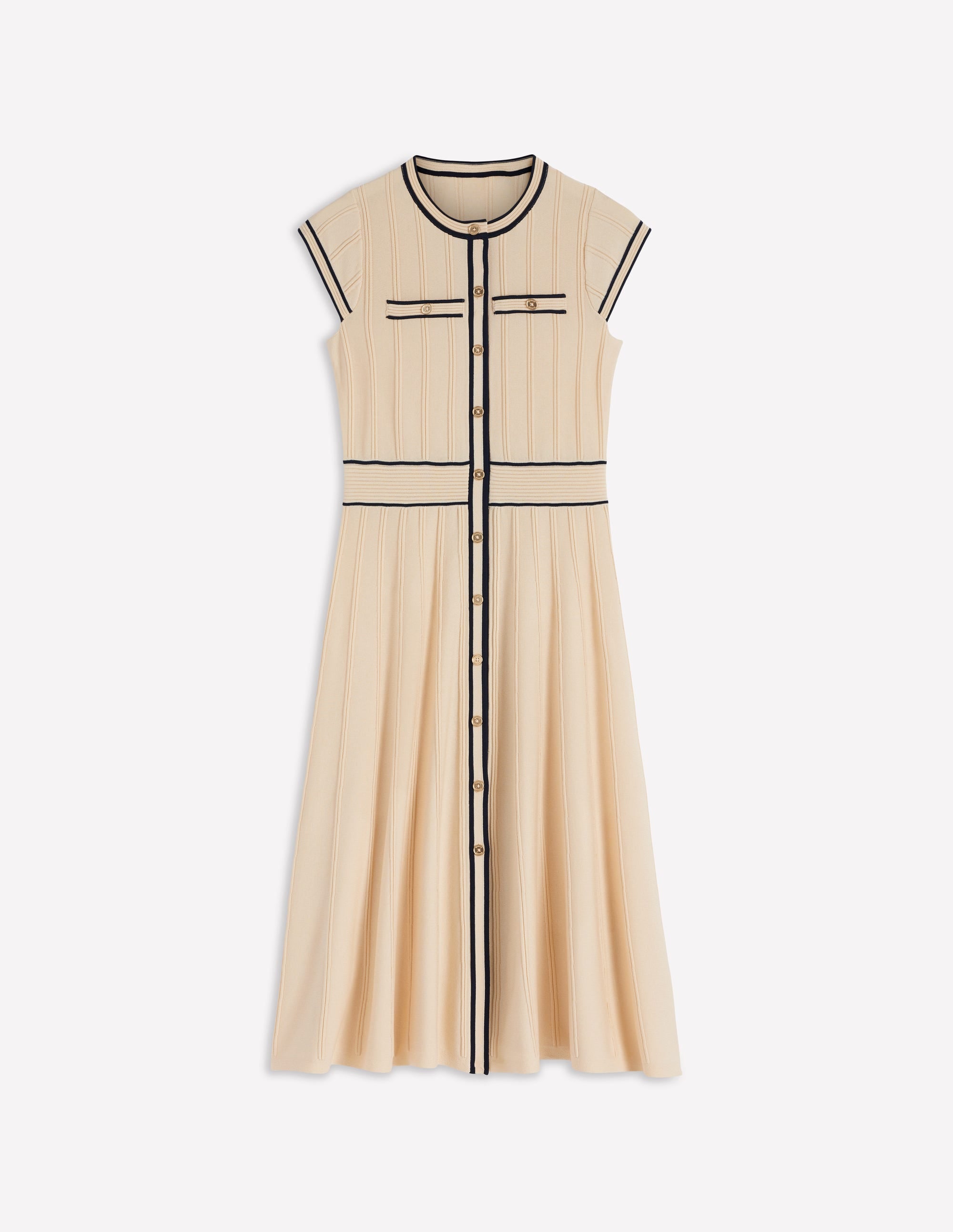 Strickkleid mit Flügelärmeln-Warmes Naturweiß - Image 6