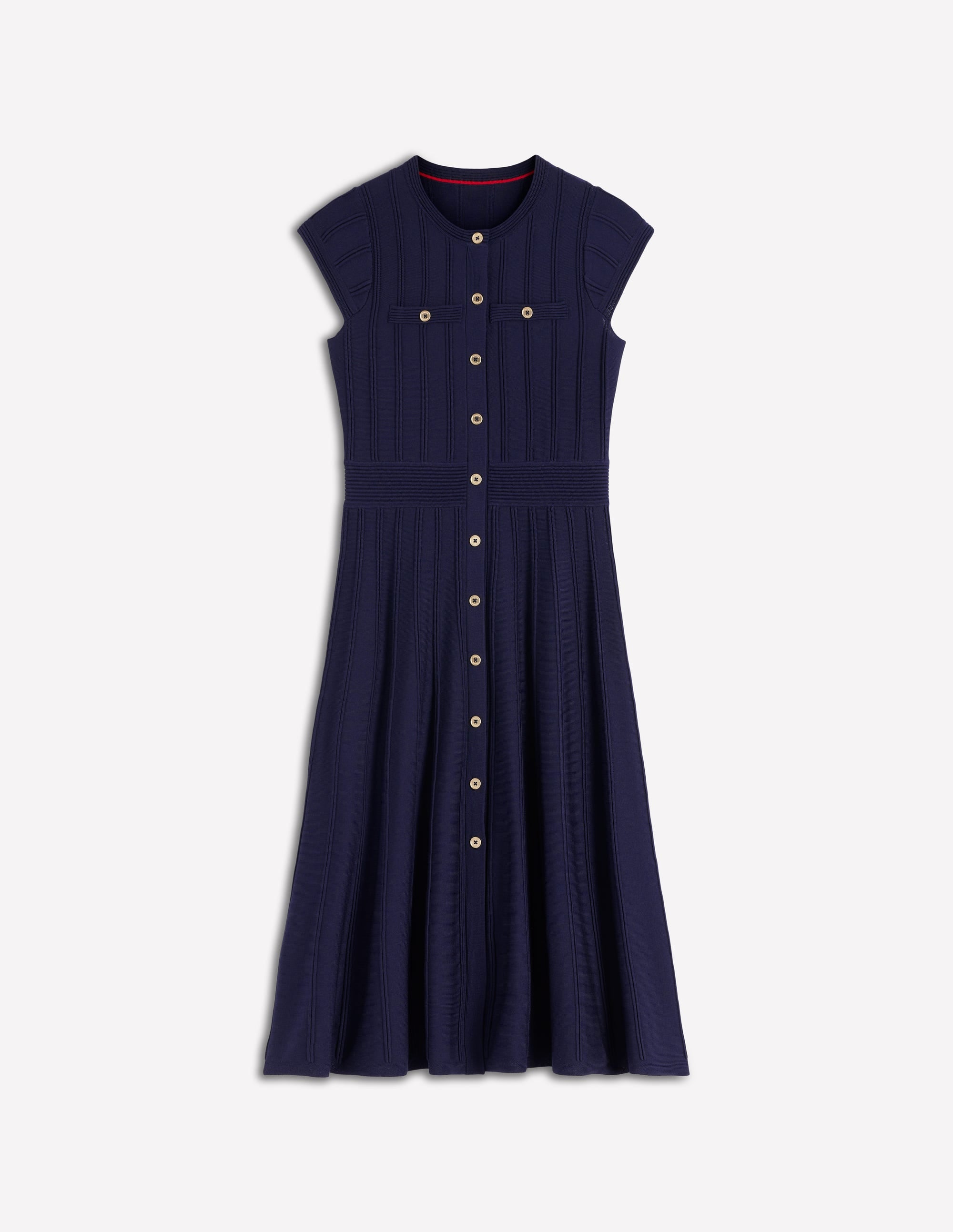 Strickkleid mit Flügelärmeln-Marineblau - Image 7