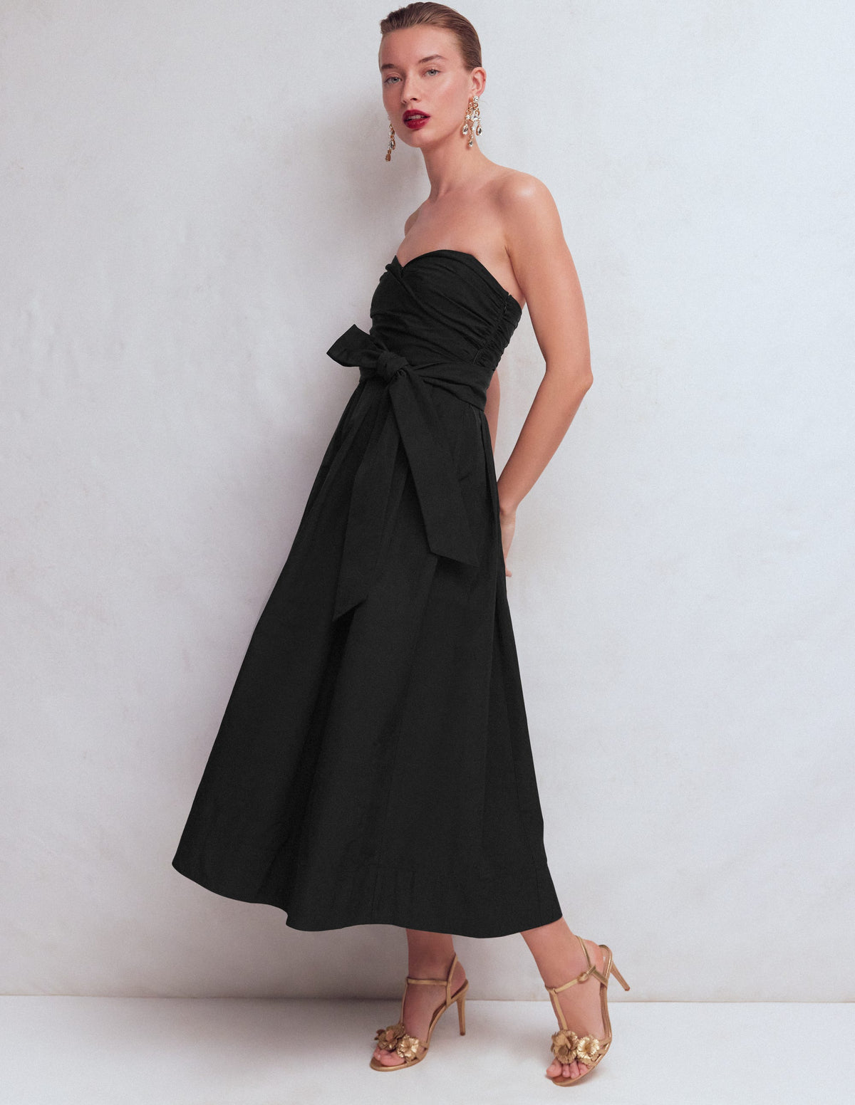 strapless black cotton dress Taffeta - Pick Model:Model 3 Dark Blue Velvet Prom Sequins wedding party dress