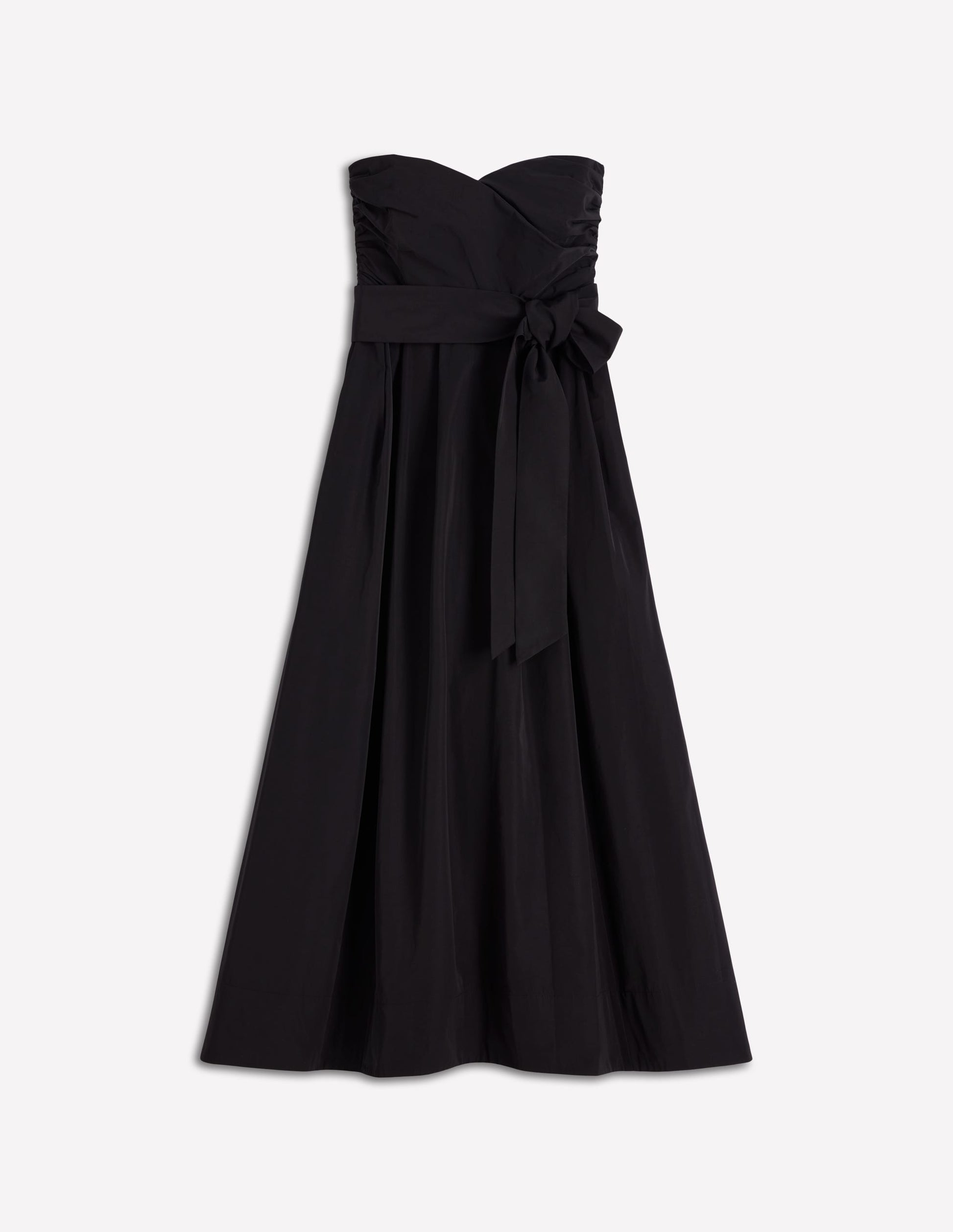 Trägerloses Taftkleid-Schwarz-8
