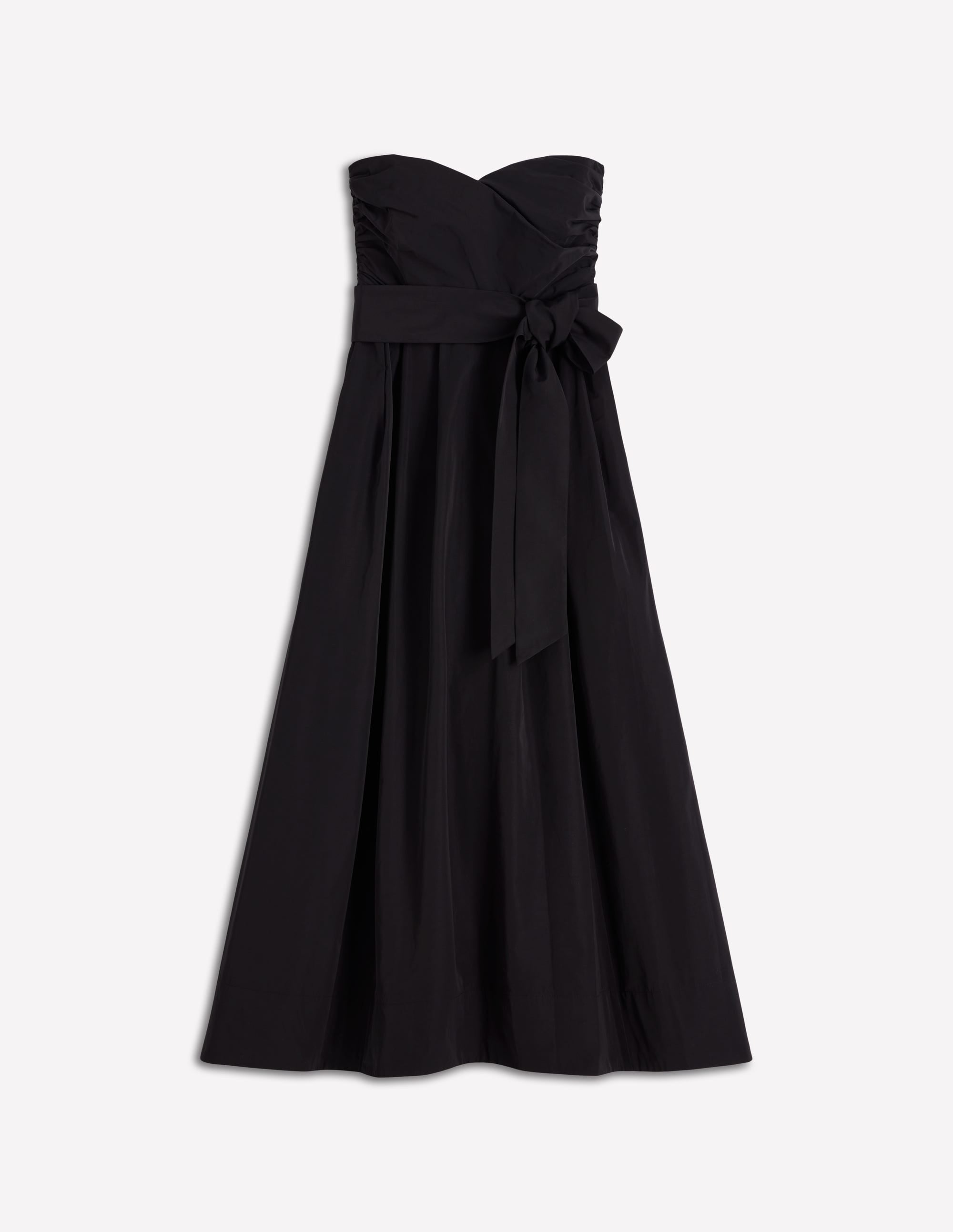Robe bustier en taffetas-Noir - Image 8