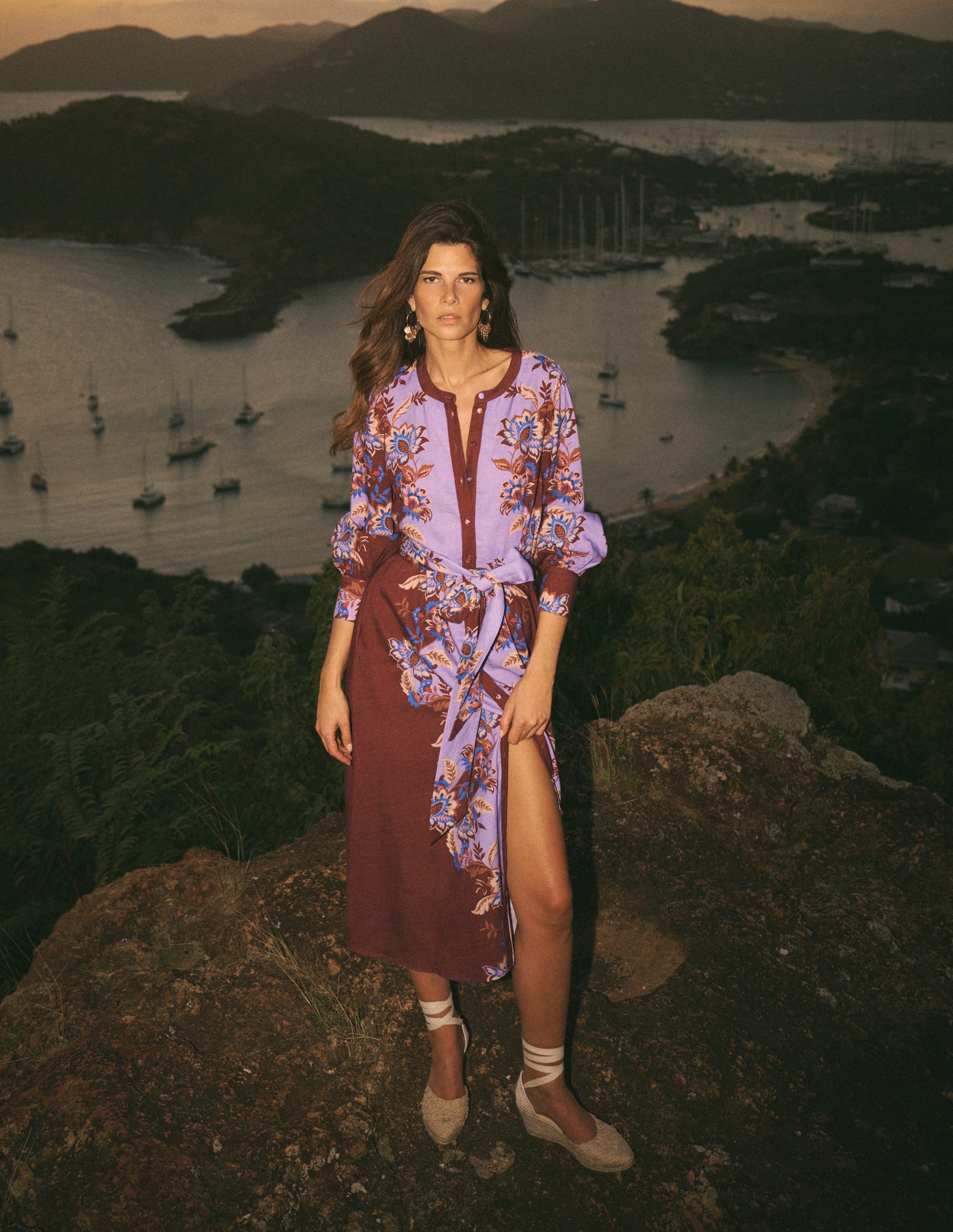 Kleid für besondere Anlässe mit Blousonärmeln-Bunt Superblüten-1