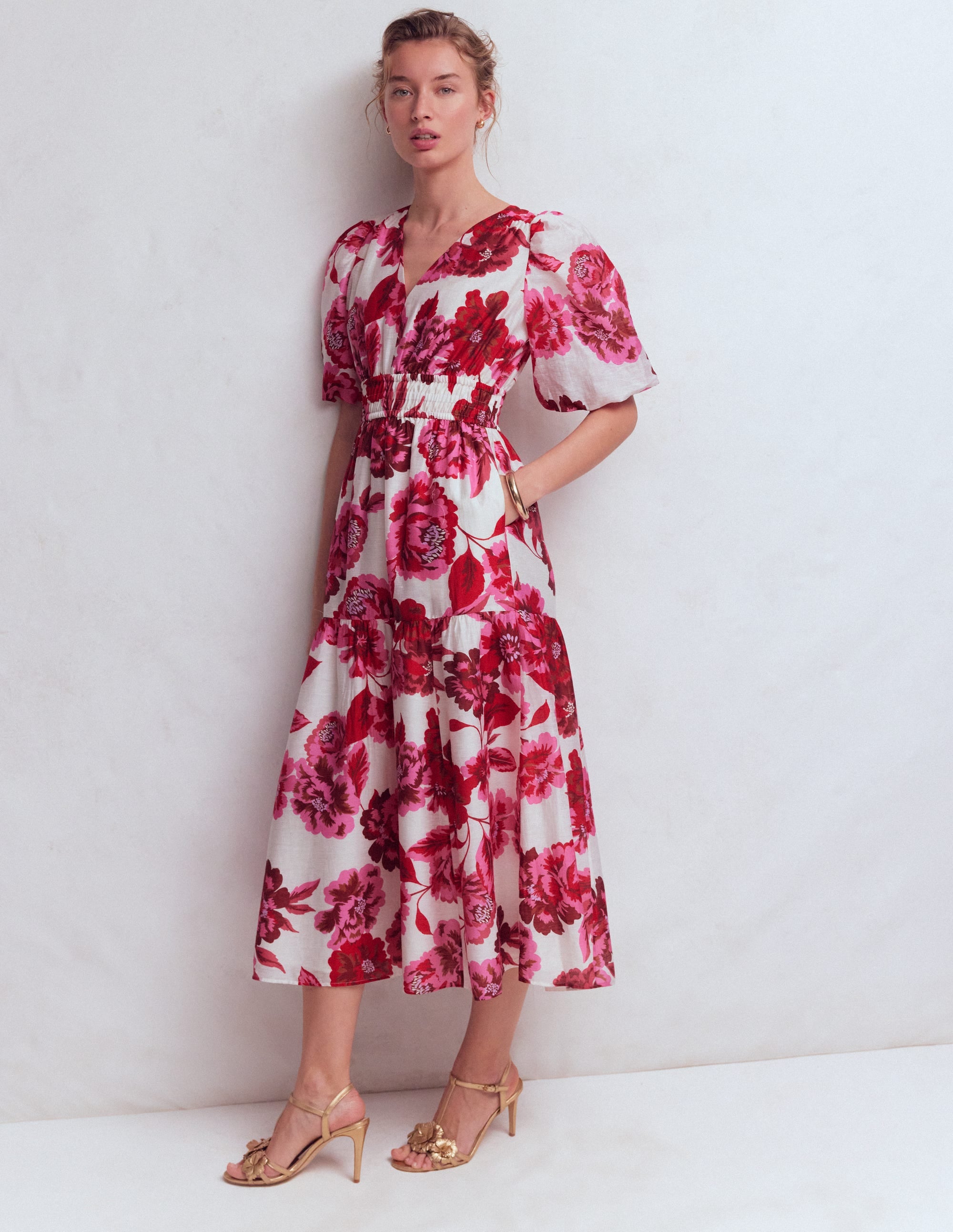 Robe de cérémonie Irene-Motif Opulent Blossom rose - Image 1